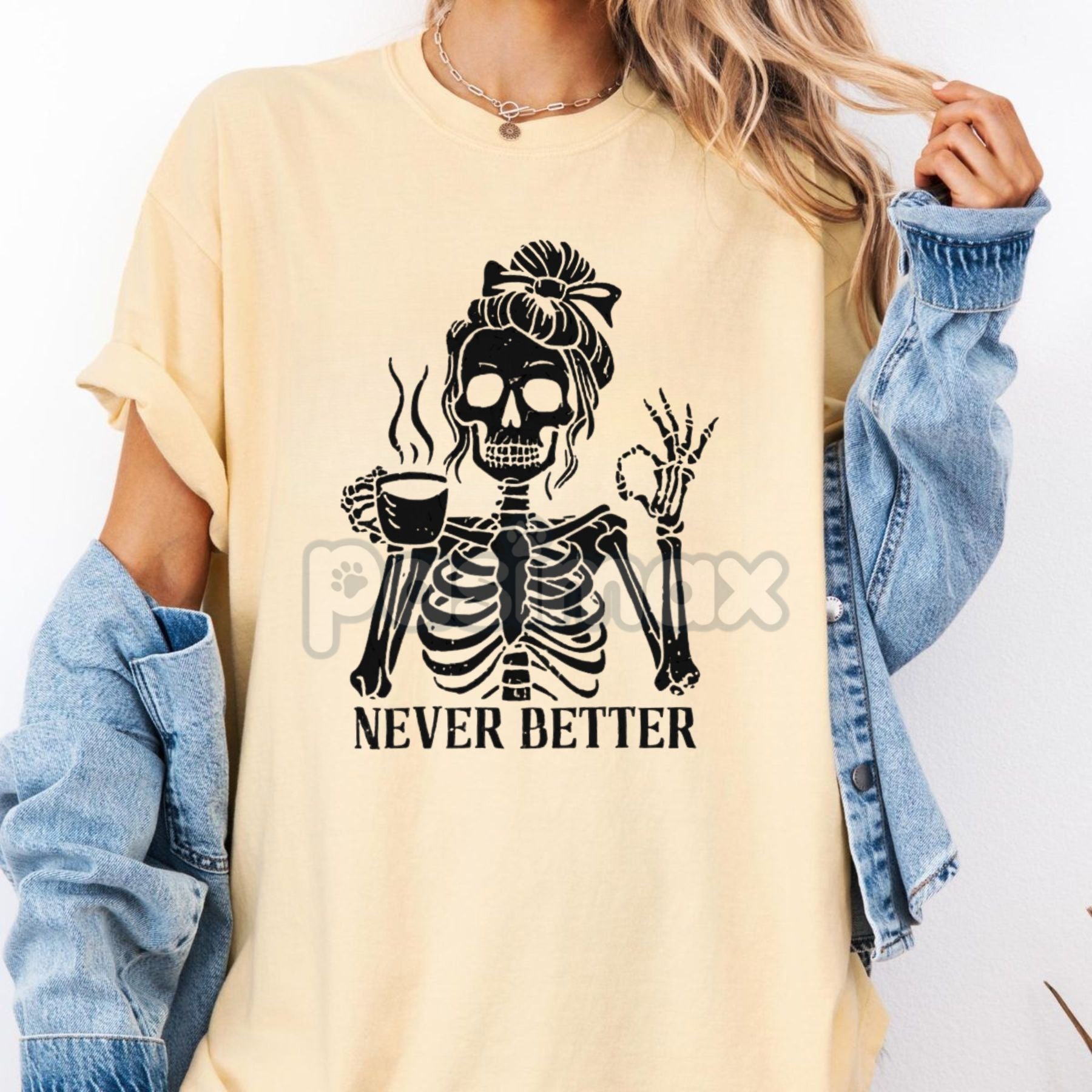 Pasimax Comfort Colors® 'Never Better' Skeleton Shirt — side view