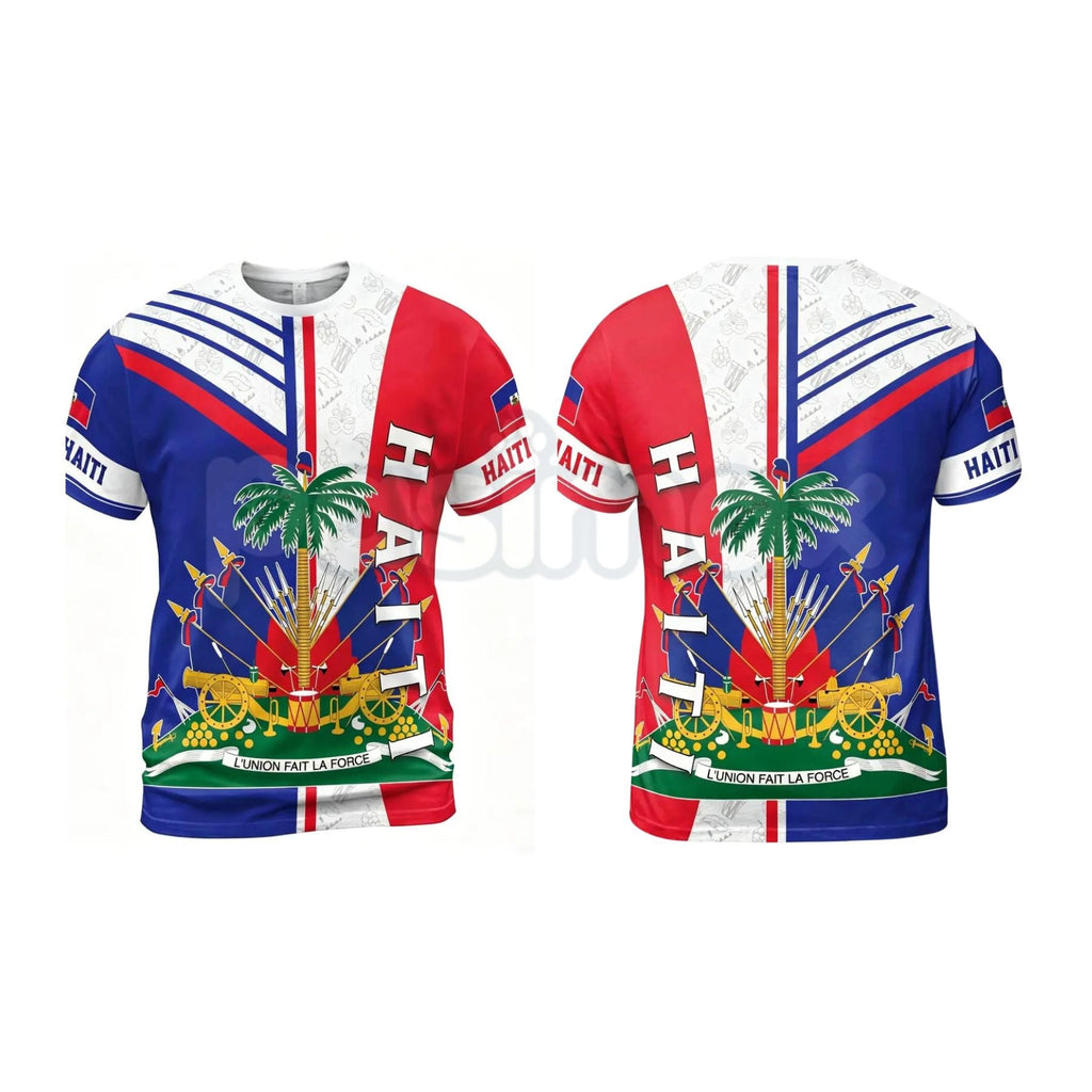 Men's Haiti Football Jersey – Comfortable Ethnic Pattern Sports Shirt, Haitian Pride Fan Apparel