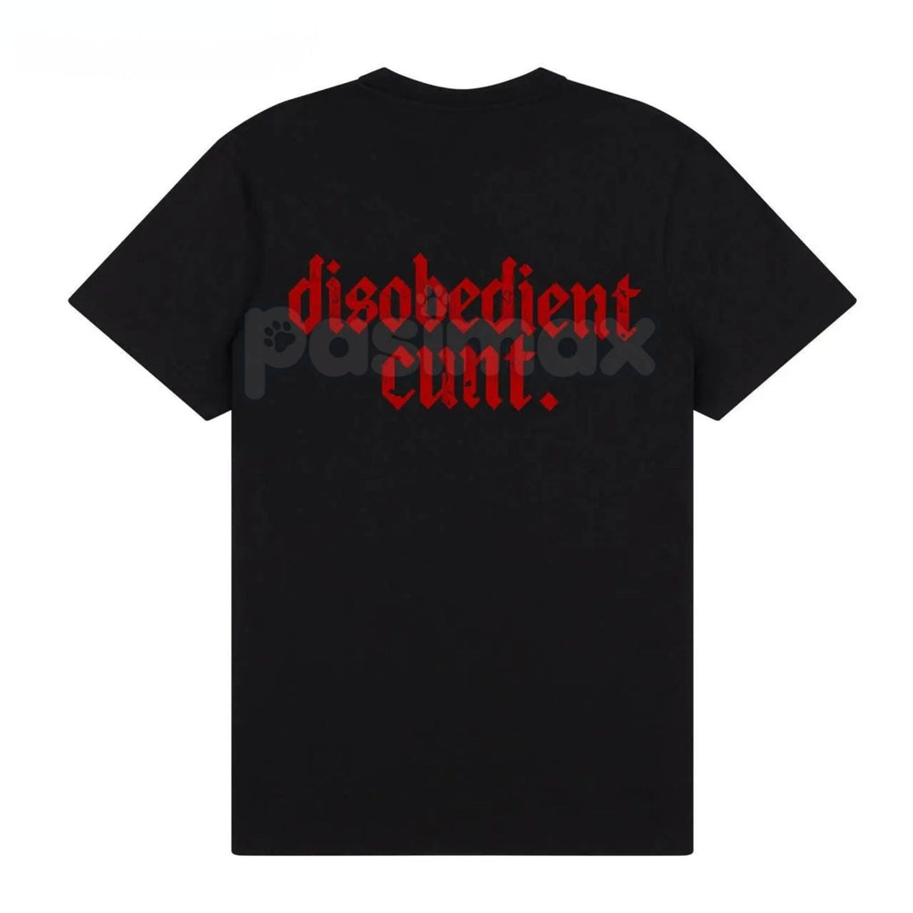 Pasimax "Disobedient" Graphic T-Shirt - Rebel Streetwear Tee, Unisex Statement Shirt, Anti-Establishment Apparel — side view