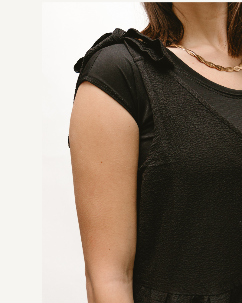 HALFTEE Layering Fashions Elegant Basic Cap Sleeve Halftee — detail shot 10