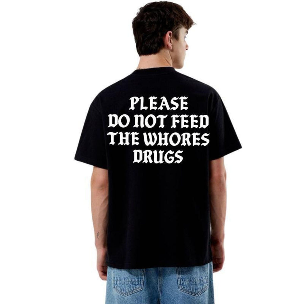 Pasimax "Please Do Not Feed" Funny Graphic Tee — side view