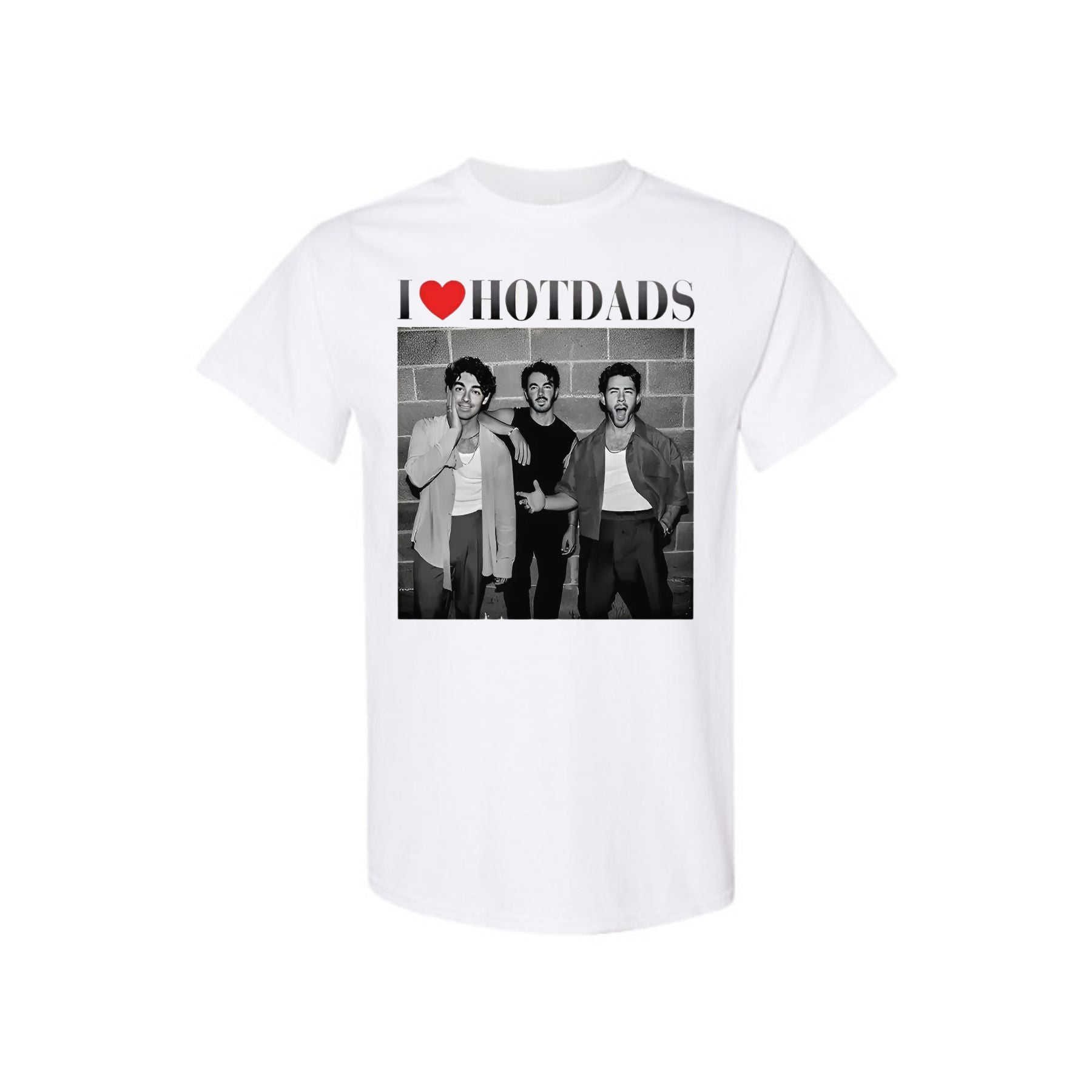 Pasimax "I Love Hot Dads" Funny Jonas Siblings Tour Tee — side view