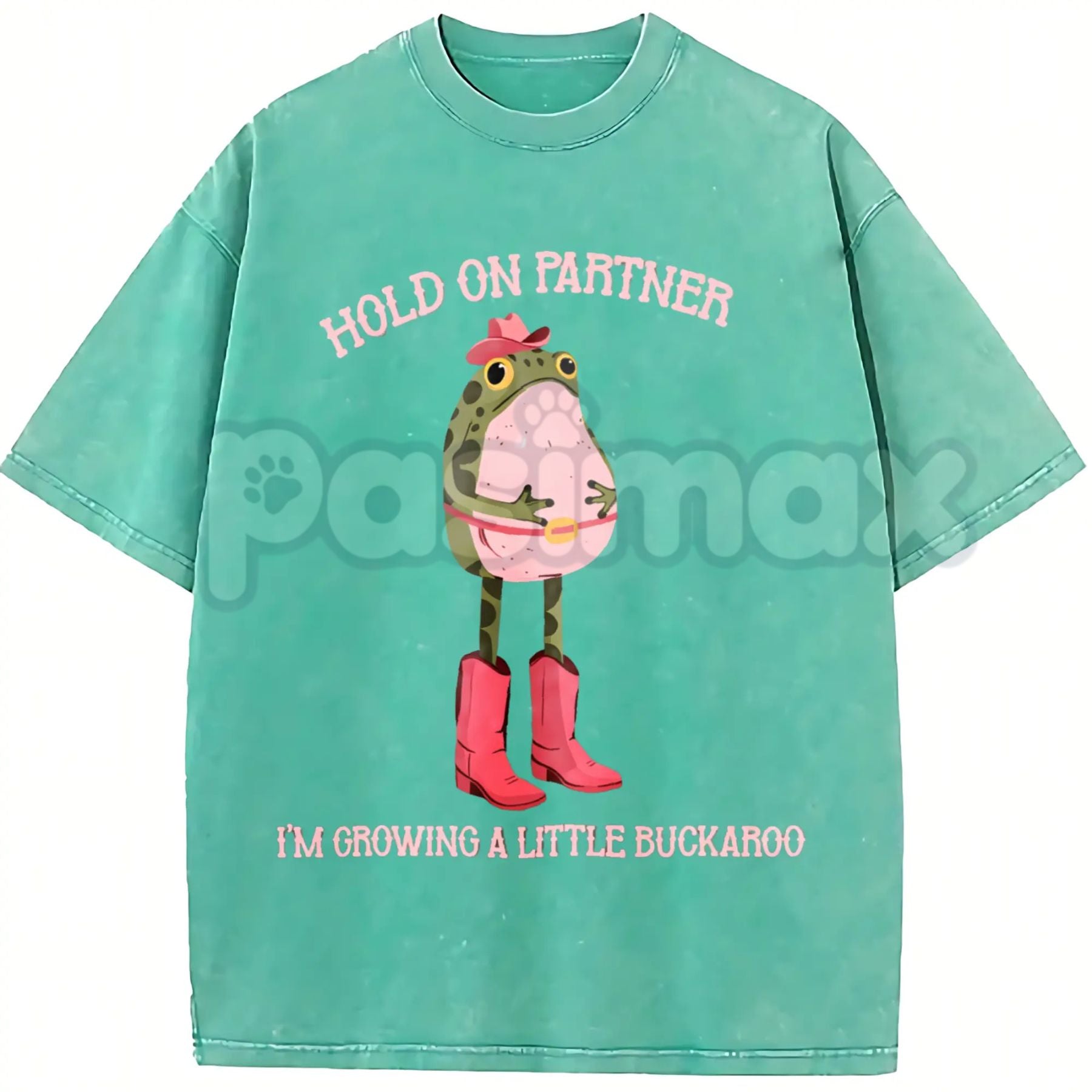 Hold On Partner I'm Growing A Little Buckaroo T-Shirt – Cowboy Baby Western Pregnancy Announcement, Lightweight Retro Cotton Graphic Tee