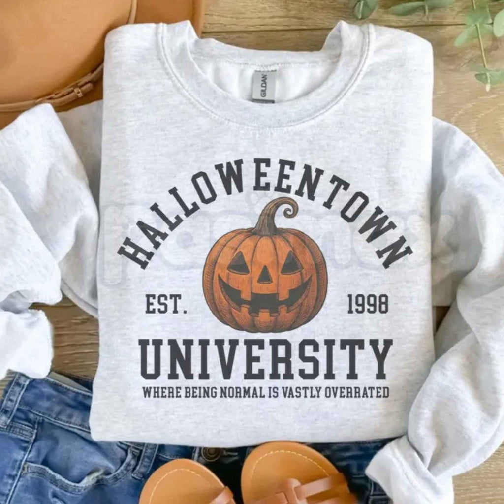 Halloween Town University Sweatshirt | Vintage Pumpkin Crewneck