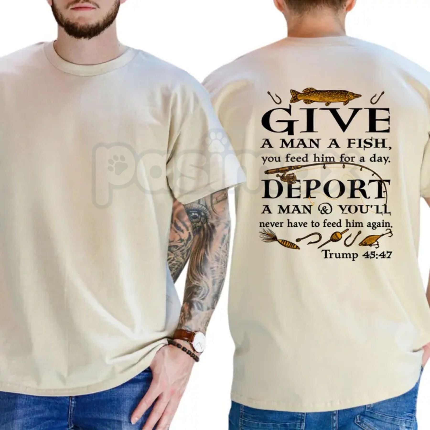 "Deport A Man" Political Satire T-Shirt – Funny Republican Graphic Tee, Remastered Heavy Cotton Immigration Policy Top, Soft Lived-In Heavyweight Conservative Statement Shirt, Made in USA