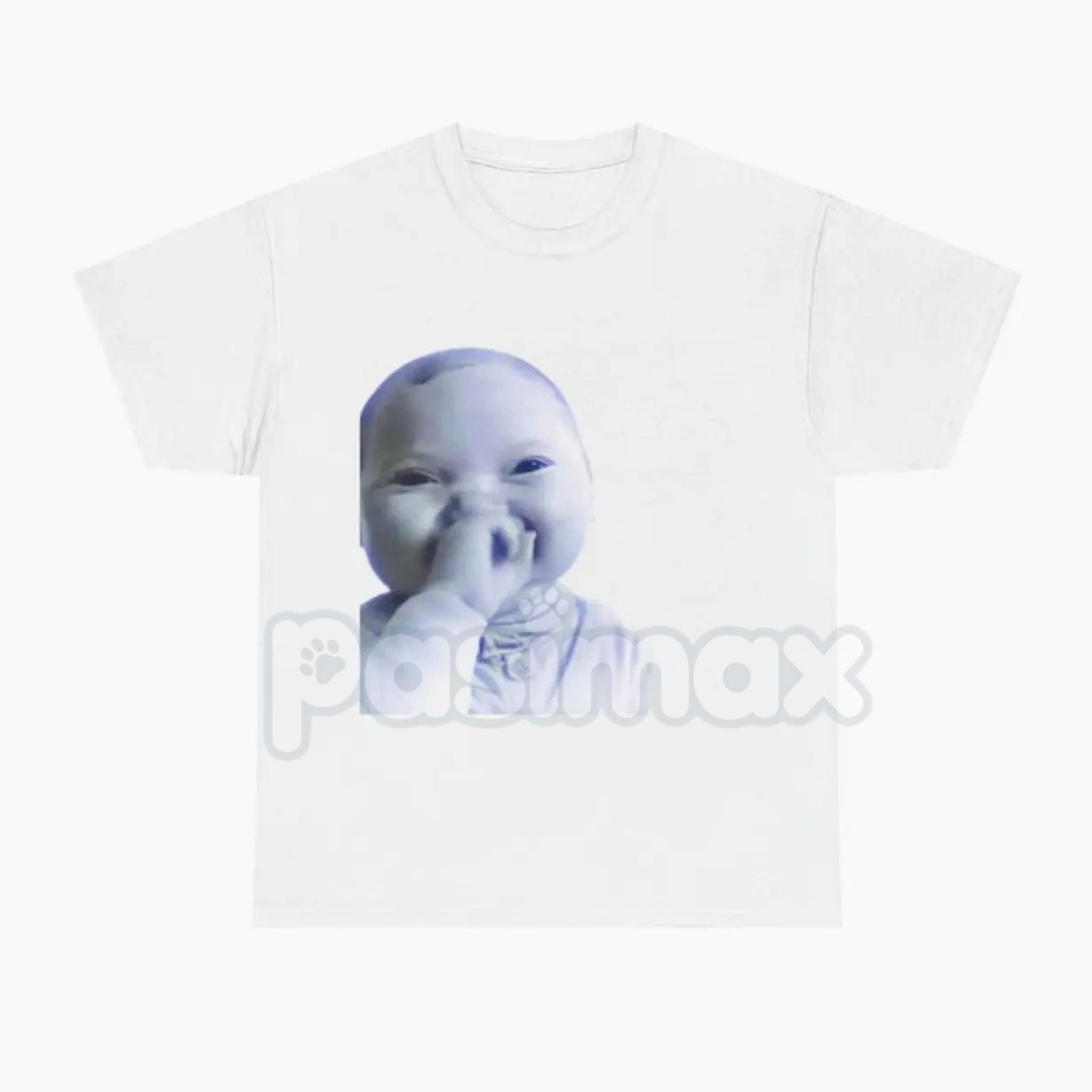 Pasimax Viral AI Baby Laughing Meme Shirt - "Holding Back a Laugh" Tuff Tee, Funny Internet Culture Apparel, Relatable Humor 