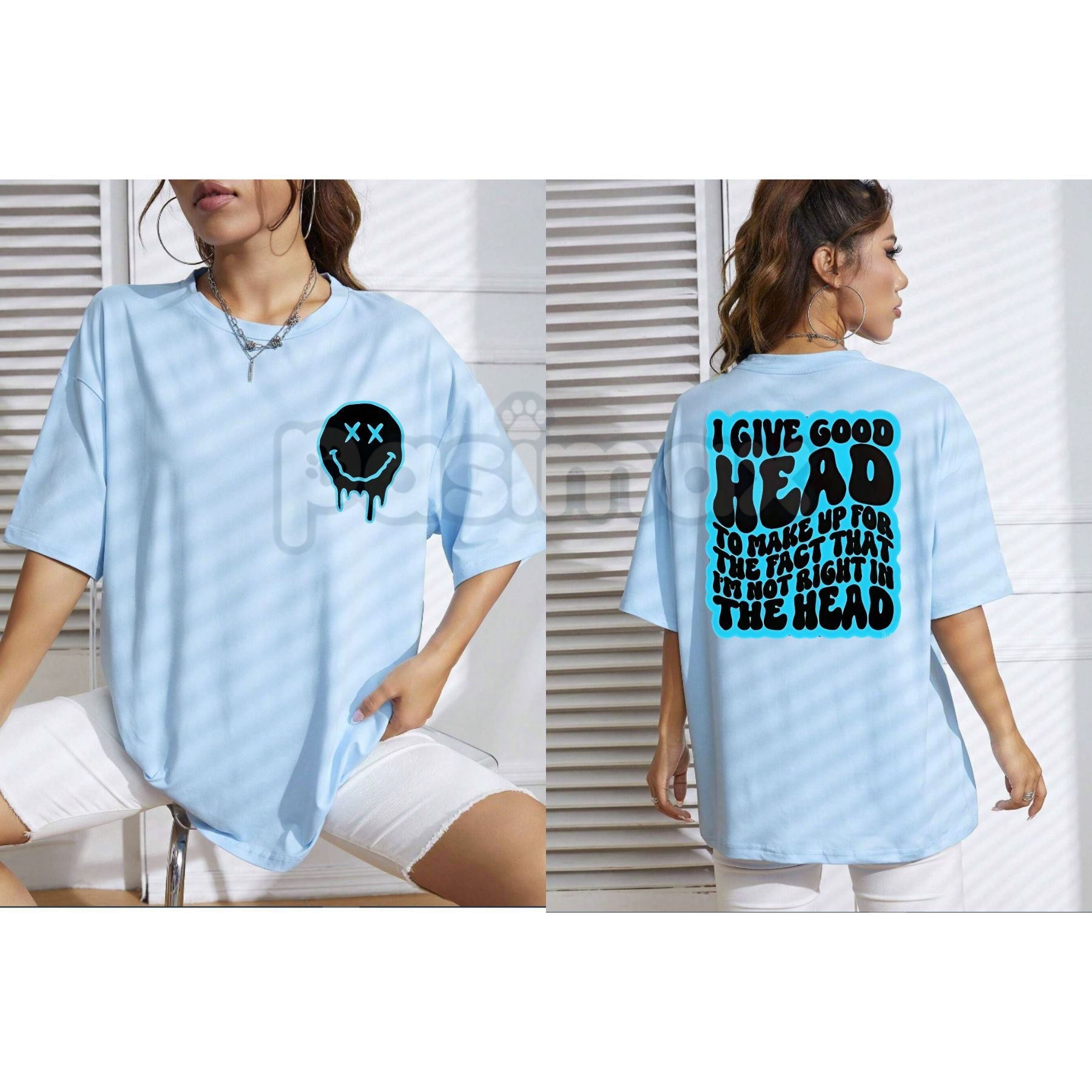 Pasimax "Not Right in the Head" Funny Sarcastic T-Shirt - Retro Wavy Lettering Graphic Tee, Cute Sarcasm Humor Shirt, Trendy 