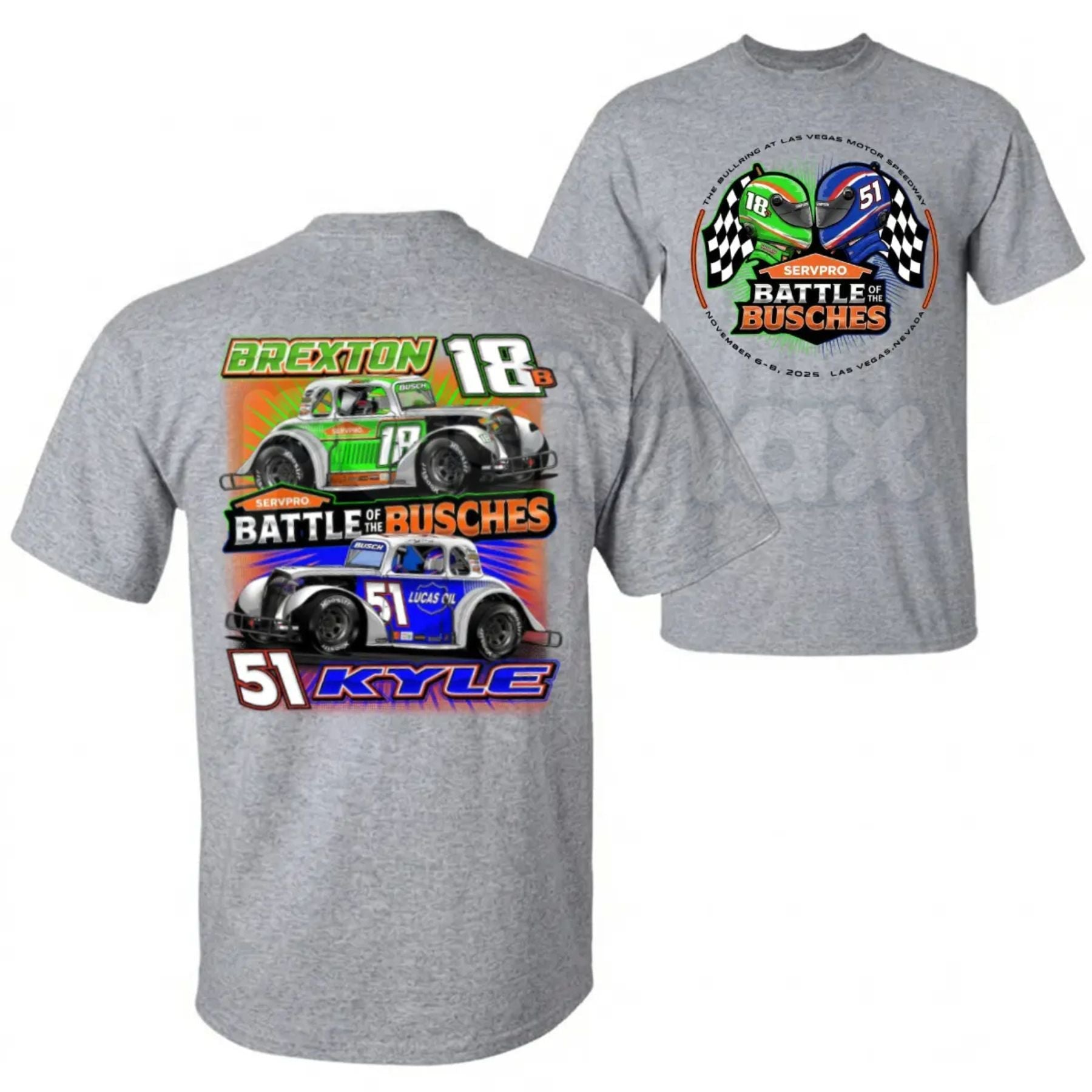 "Battle of the Busches" Racing T-Shirt – Retro NASCAR Style Fan Graphic Tee