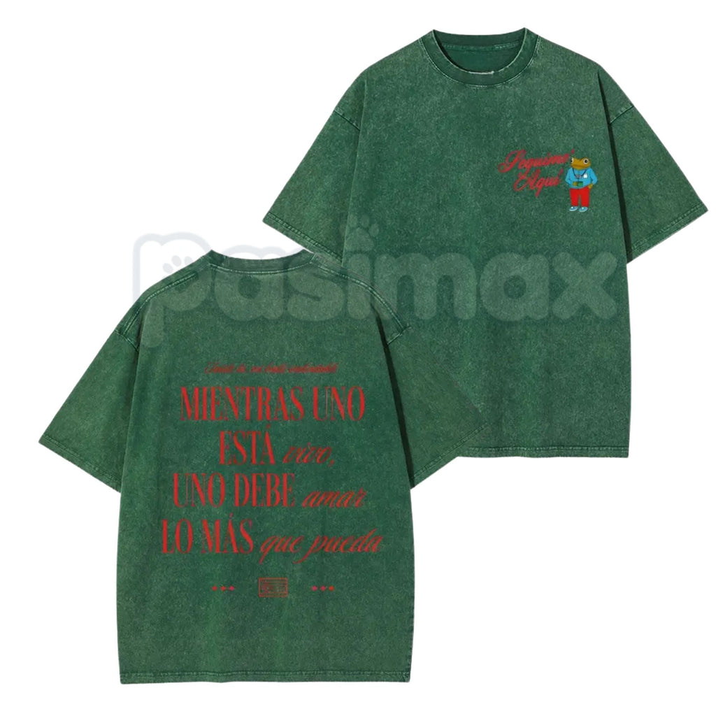 Pasimax Seguimo Aqui Sapo Concho Washed T-Shirt – Puerto Rican Reggaeton Streetwear, Perreo Babe Graphic Tee — side view