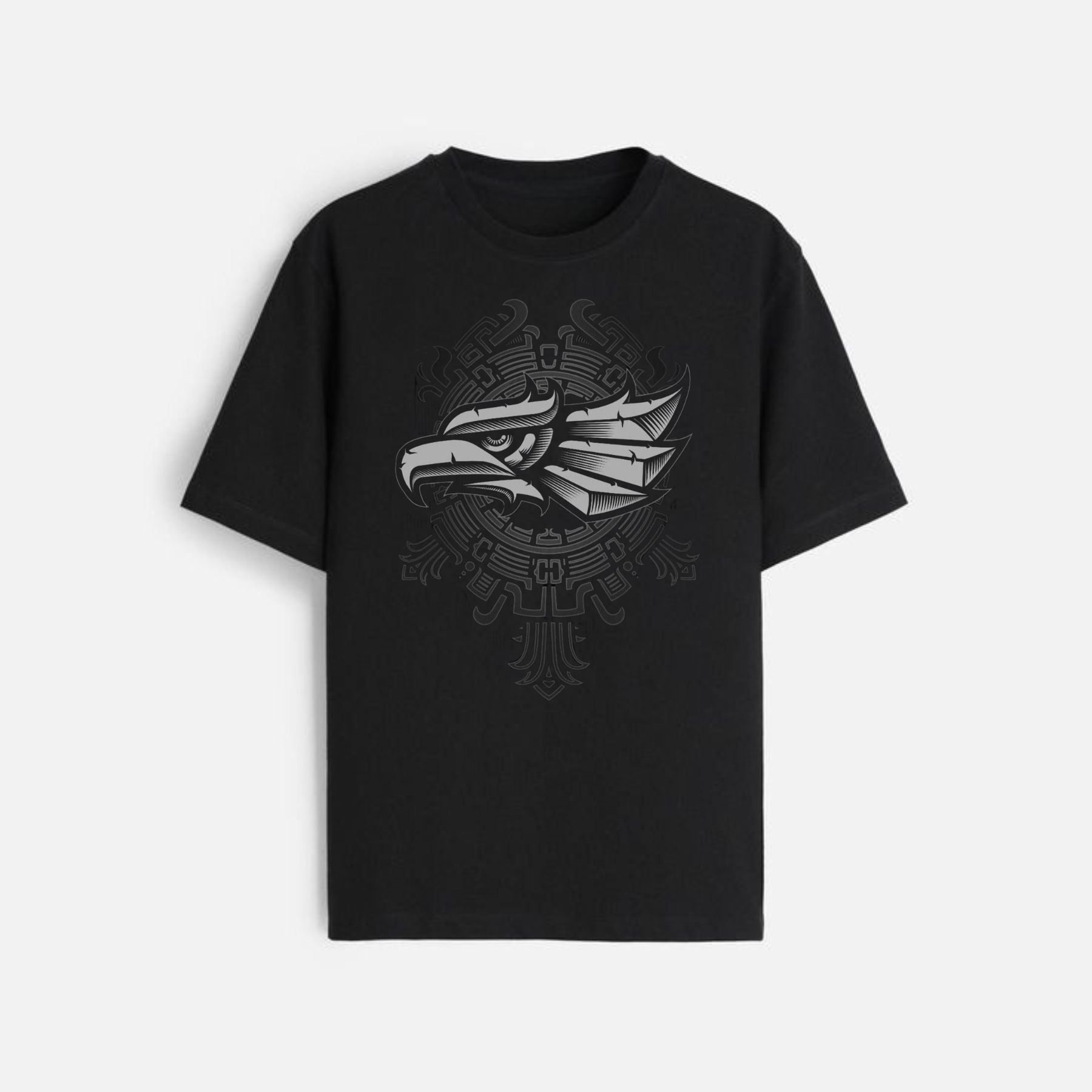 Pasimax Men's 3D Eagle & Tribal Print T-Shirt — side view