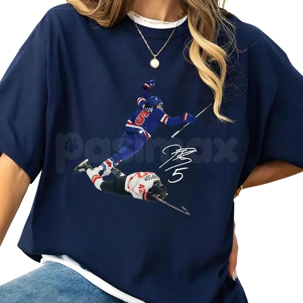 Pasimax Megan Keller & Hilary Knight Vintage Hockey T-Shirt - USA Women's Hockey Legend Graphic Tee, Retro 90s Style Sports A