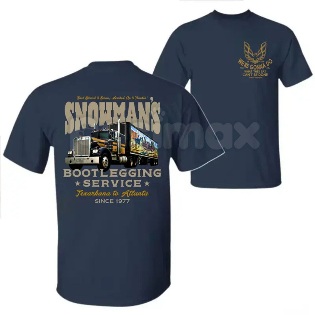Snowman's Bootlegging Service T-Shirt – Smokey and the Bandit Truck Graphic Tee, Premium 100% Cotton 70s Movie Icon Top, Soft Lived-In Heavyweight Retro Outlaw Shirt, Made in USA