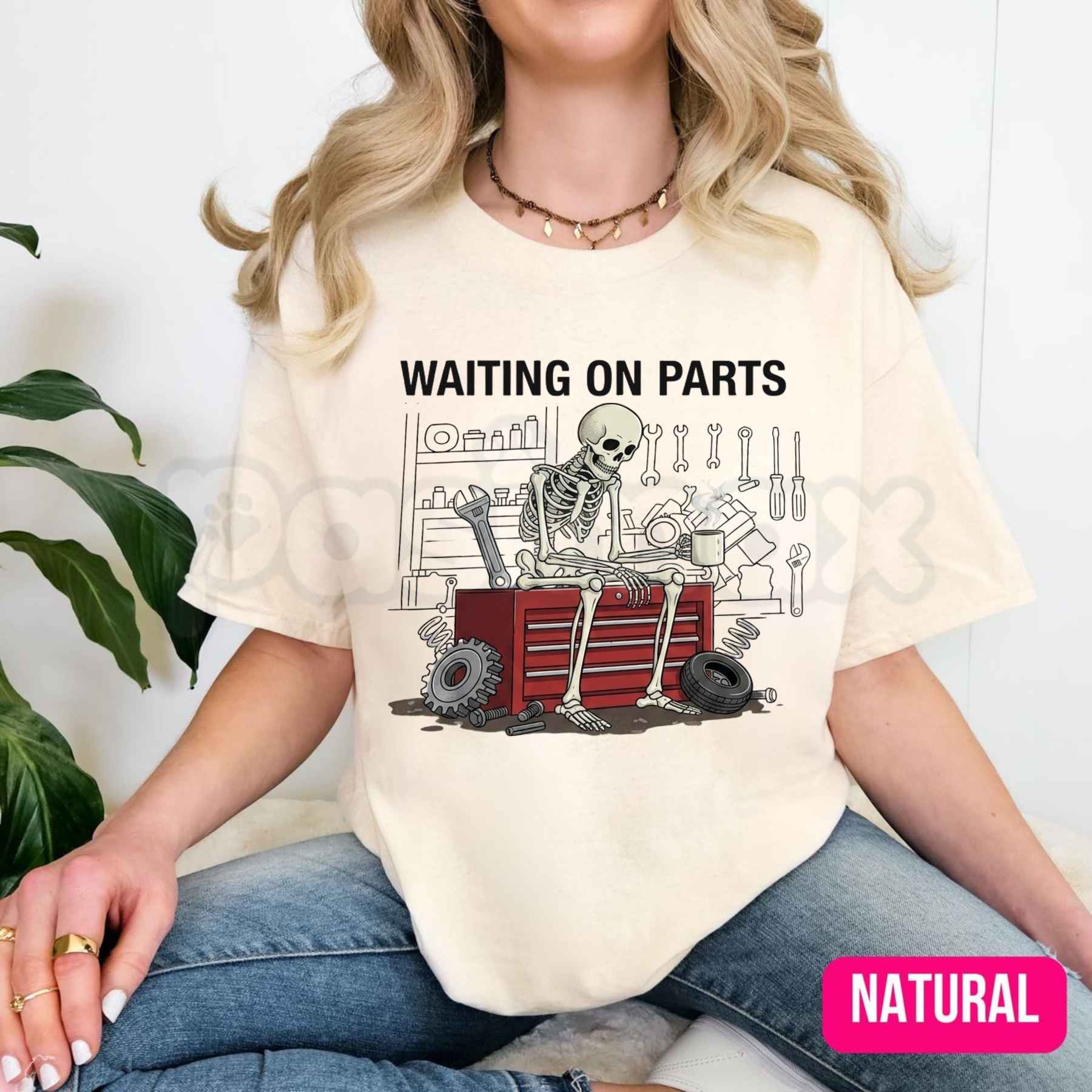Wrench & Bones Garage Skeleton Tee – Funny Car Enthusiast Gift, Mechanic Humor Graphic Shirt for Men & Women