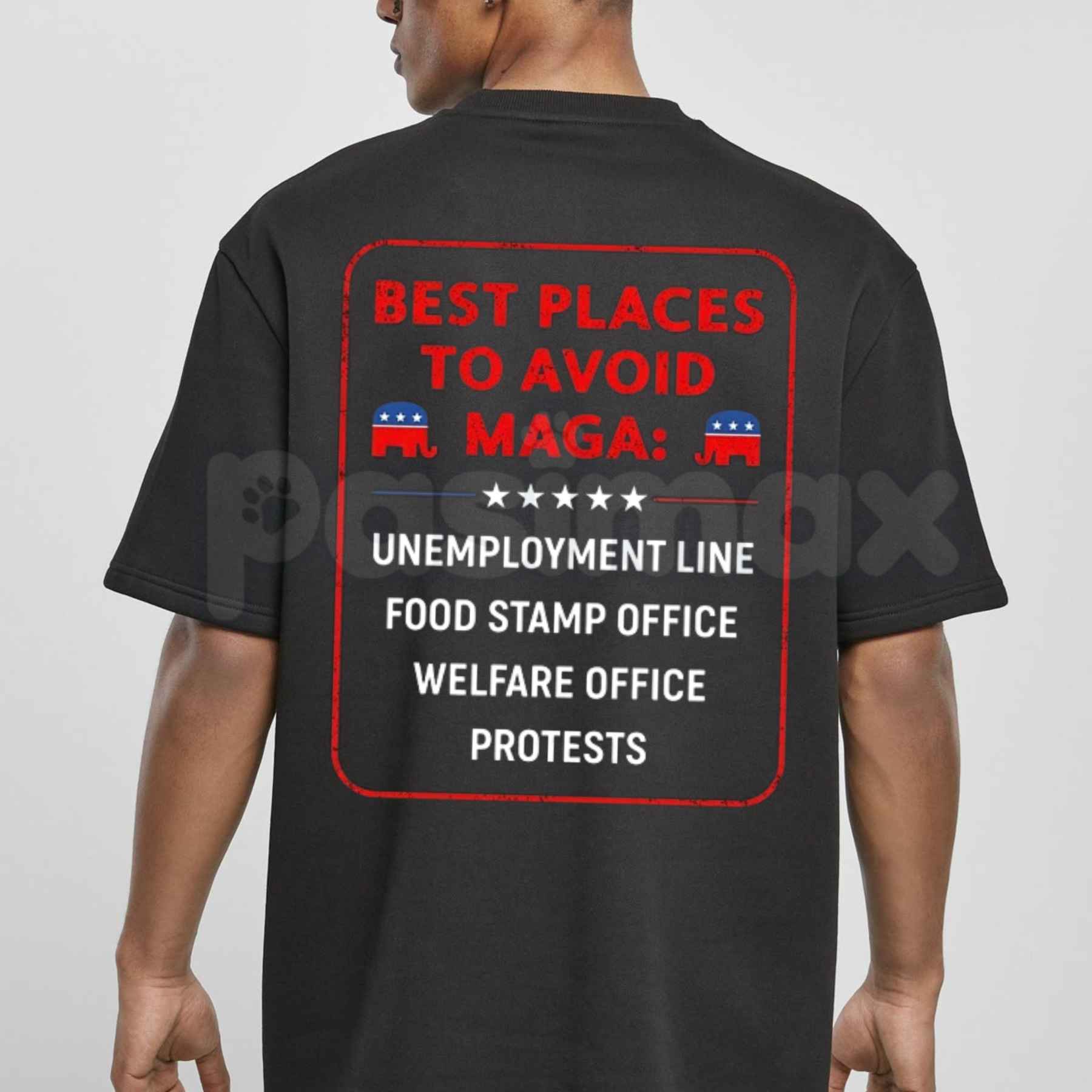 Best Places To Avoid MAGA T Shirt – Funny Liberal Political Satire Tee, Sarcastic Democrat Anti MAGA Unisex Classic Vintage Cotton Shirt