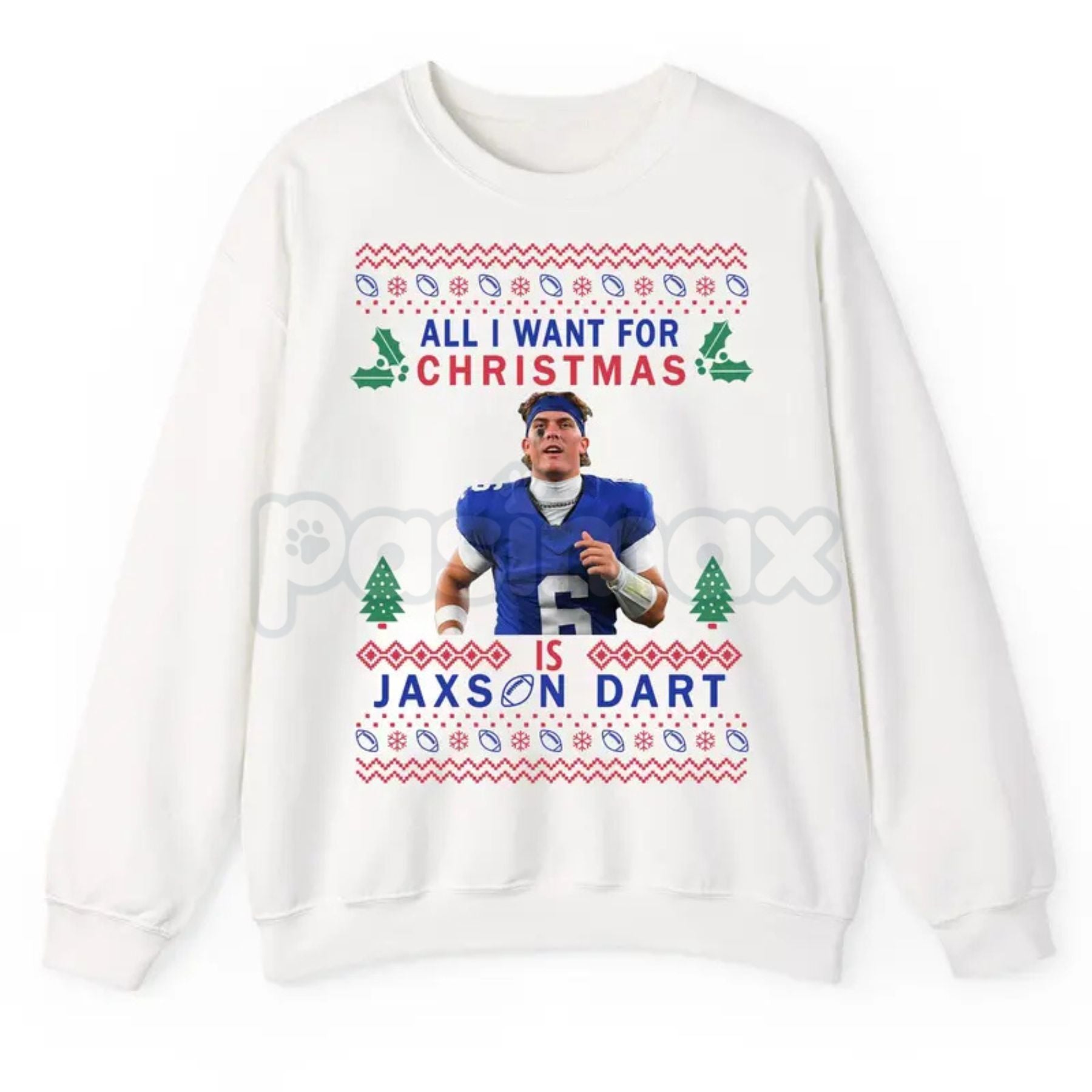 Pasimax "All I Want For Christmas Is Jax Dart" Ugly Sweatshirt | Funny Darts Fan Holiday Crewneck | Unique Sports Gift — side