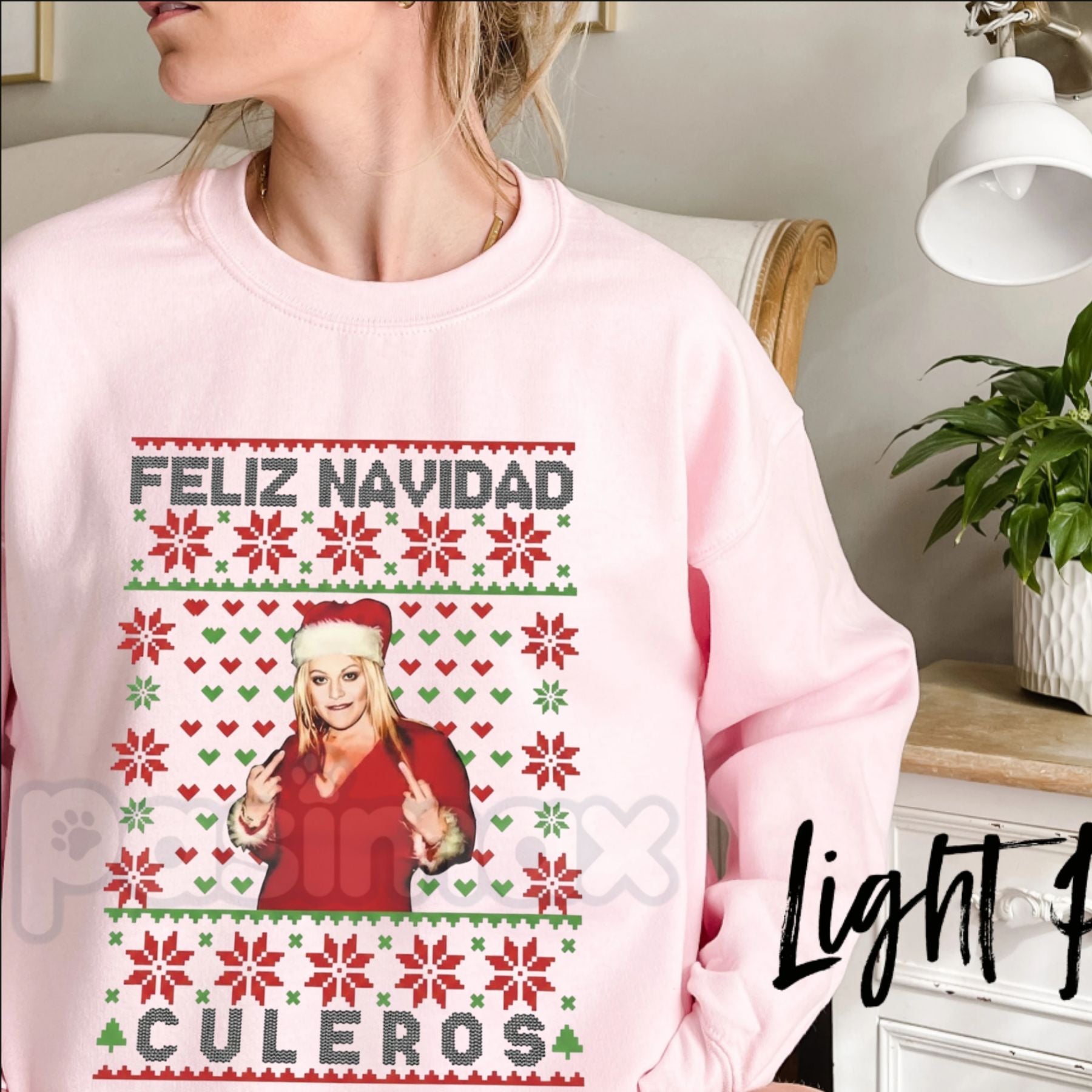 Pasimax Jenni Rivera Ugly Christmas Sweater Sweatshirt | La Diva de la Banda Holiday Jumper | Funny Mexican Music Xmas Gift |