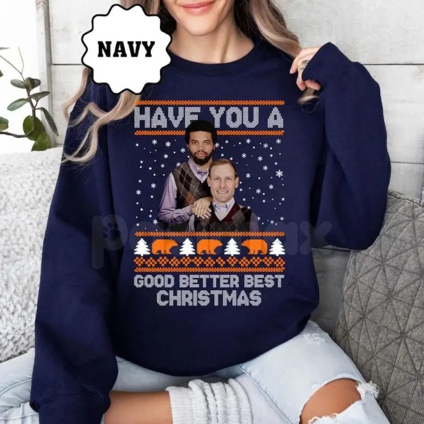 Pasimax Caleb Williams Ben Johnson Ugly Christmas Sweatshirt | Football Fan Holiday Jumper | Chicago Football Future Xmas Cre