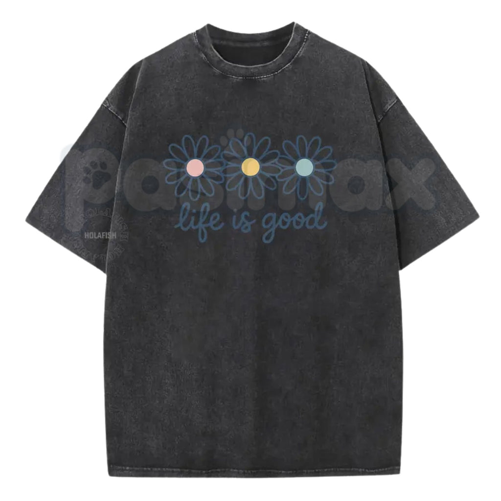 Holafish Acid Wash Cotton T-Shirt – Premium Vintage Distressed Tee, Lightweight Urban Streetwear Top