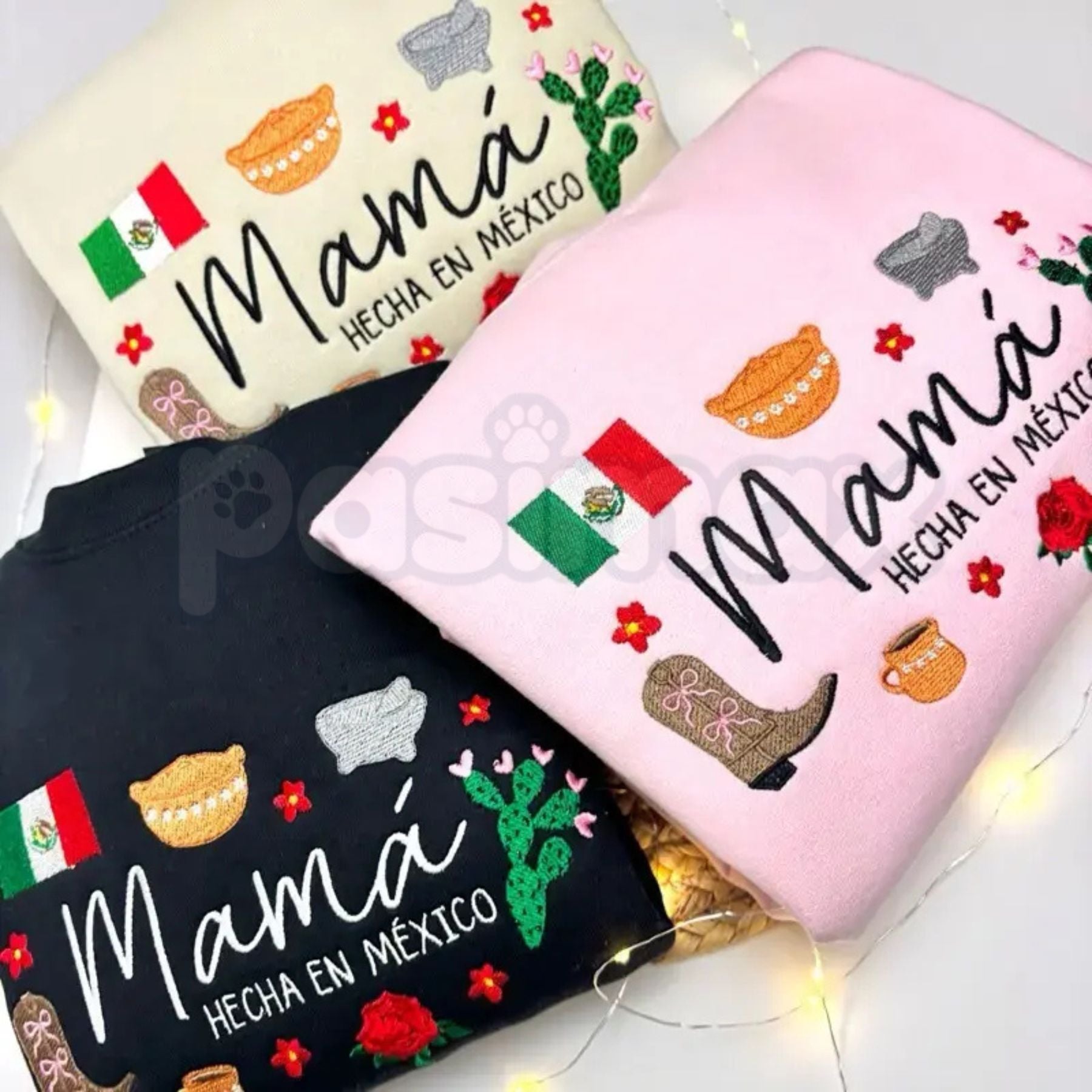 "Mamá Hecha en México" Embroidered Sweatshirt – Latina Mother’s Day Gift Crewneck