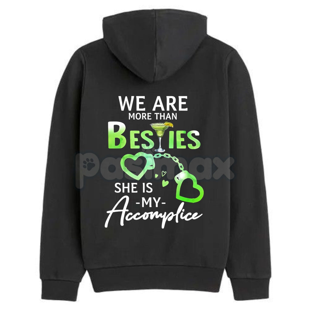 Pasimax Matching Best Friend Hoodie – "We Are More Than Besties" Graphic Fleece Pullover, Casual Unisex Couple Gift — side vi