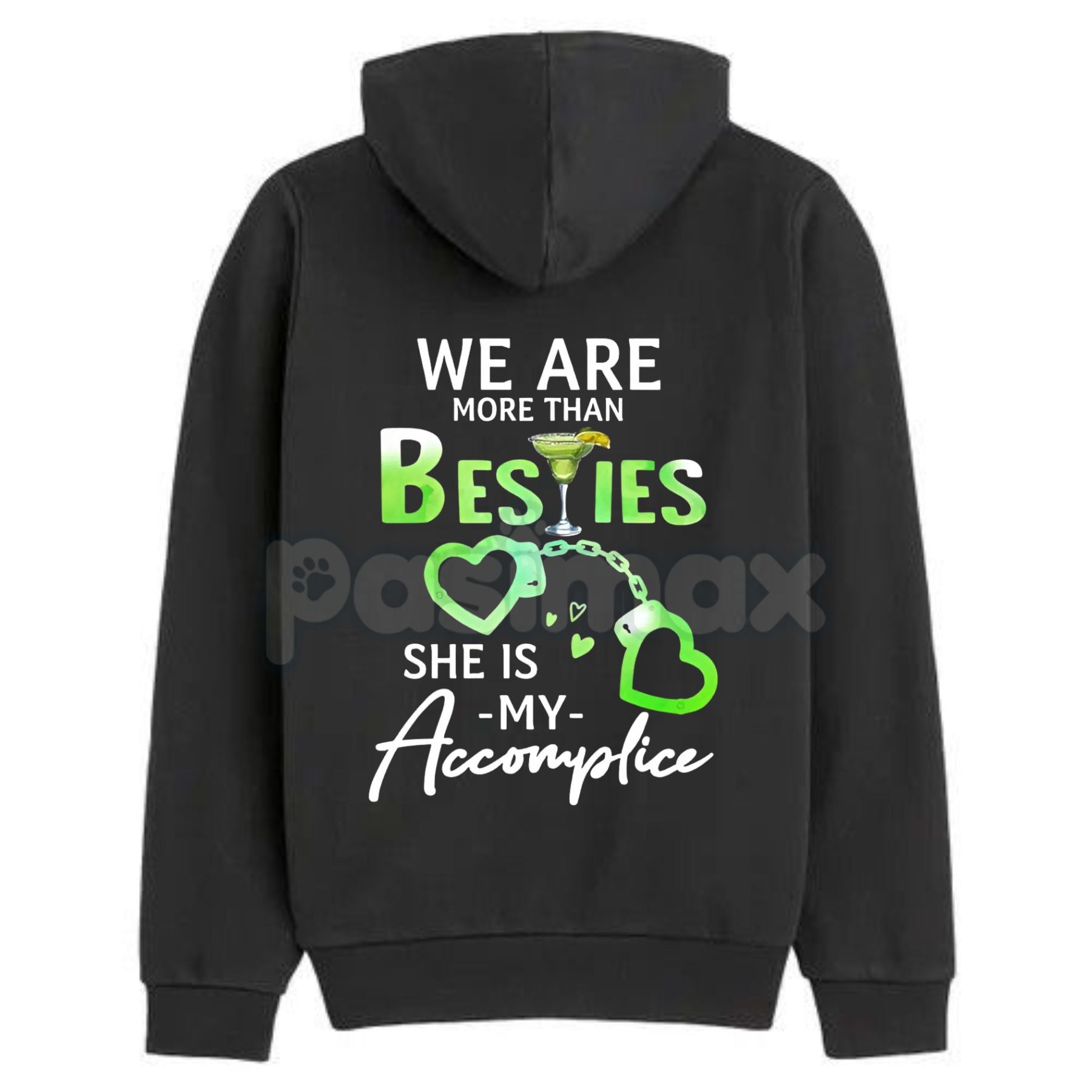 Pasimax Matching Best Friend Hoodie – "We Are More Than Besties" Graphic Fleece Pullover, Casual Unisex Couple Gift — side vi
