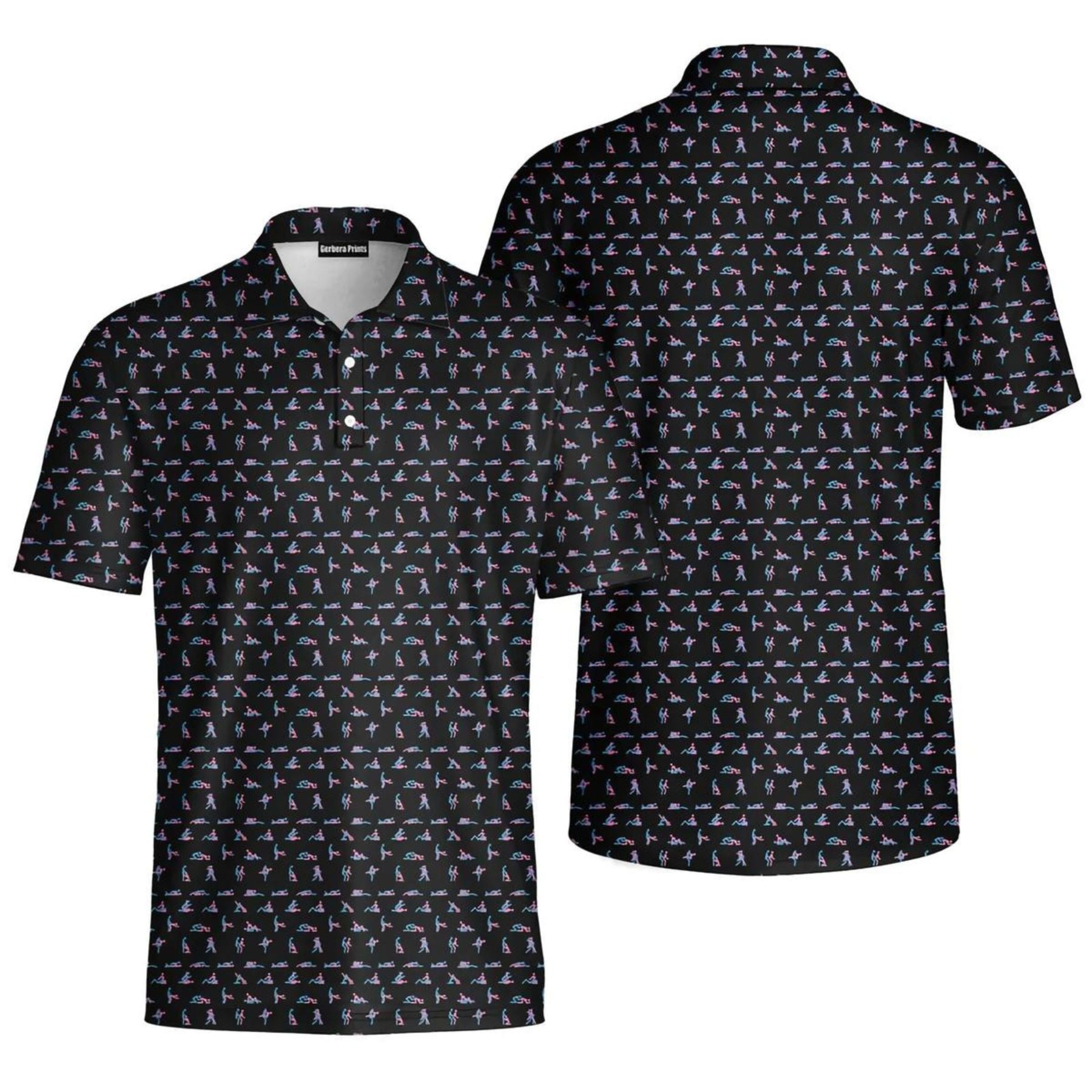 Pasimax Stick Figure S-e-x Ed Polo Shirt — side view