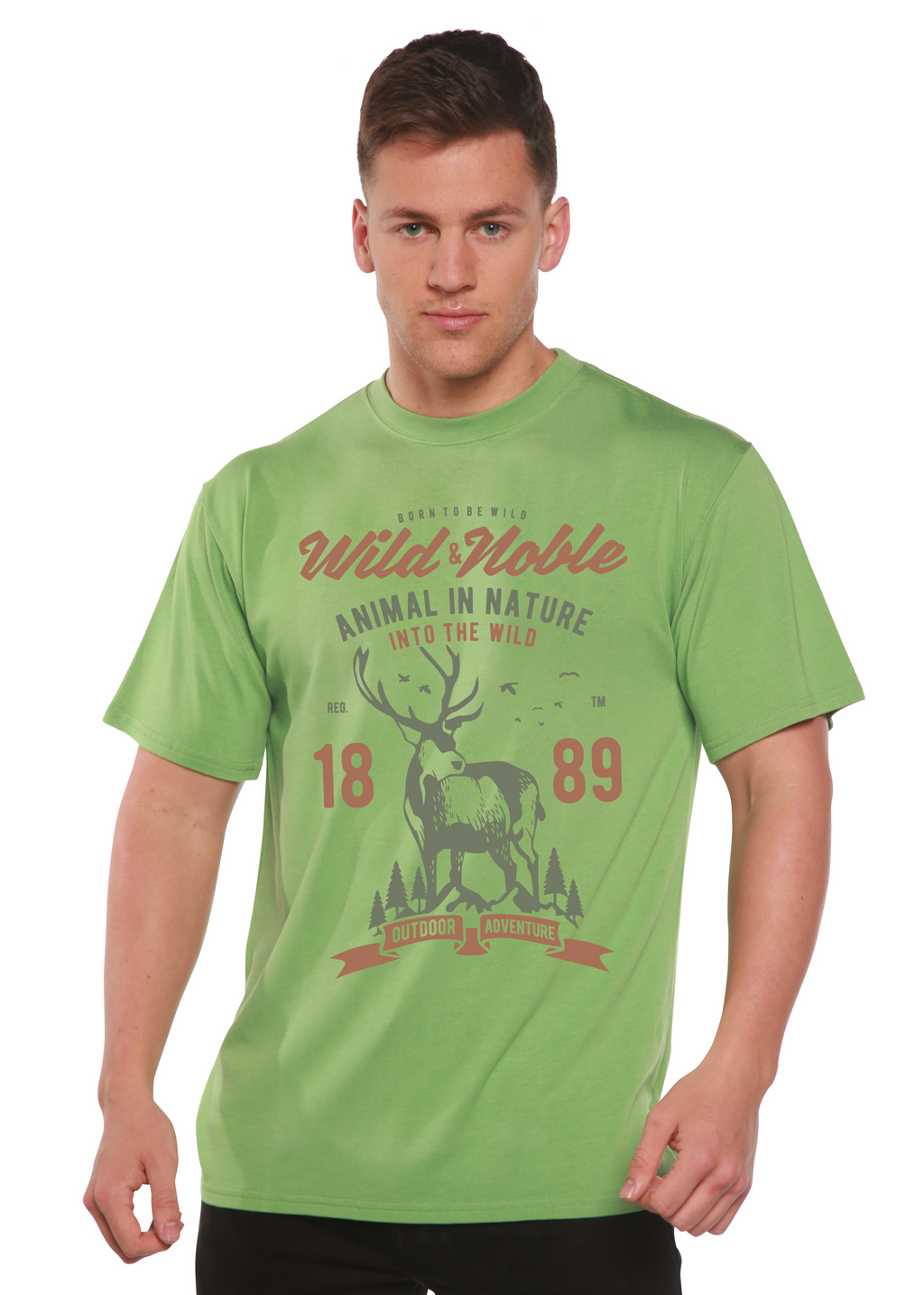 Spun Bamboo Wild And Noble Spun Bamboo® Men's Bamboo Viscose/Organic Cotton Short Sleeve Graphic T-Shirt — lifestyle context