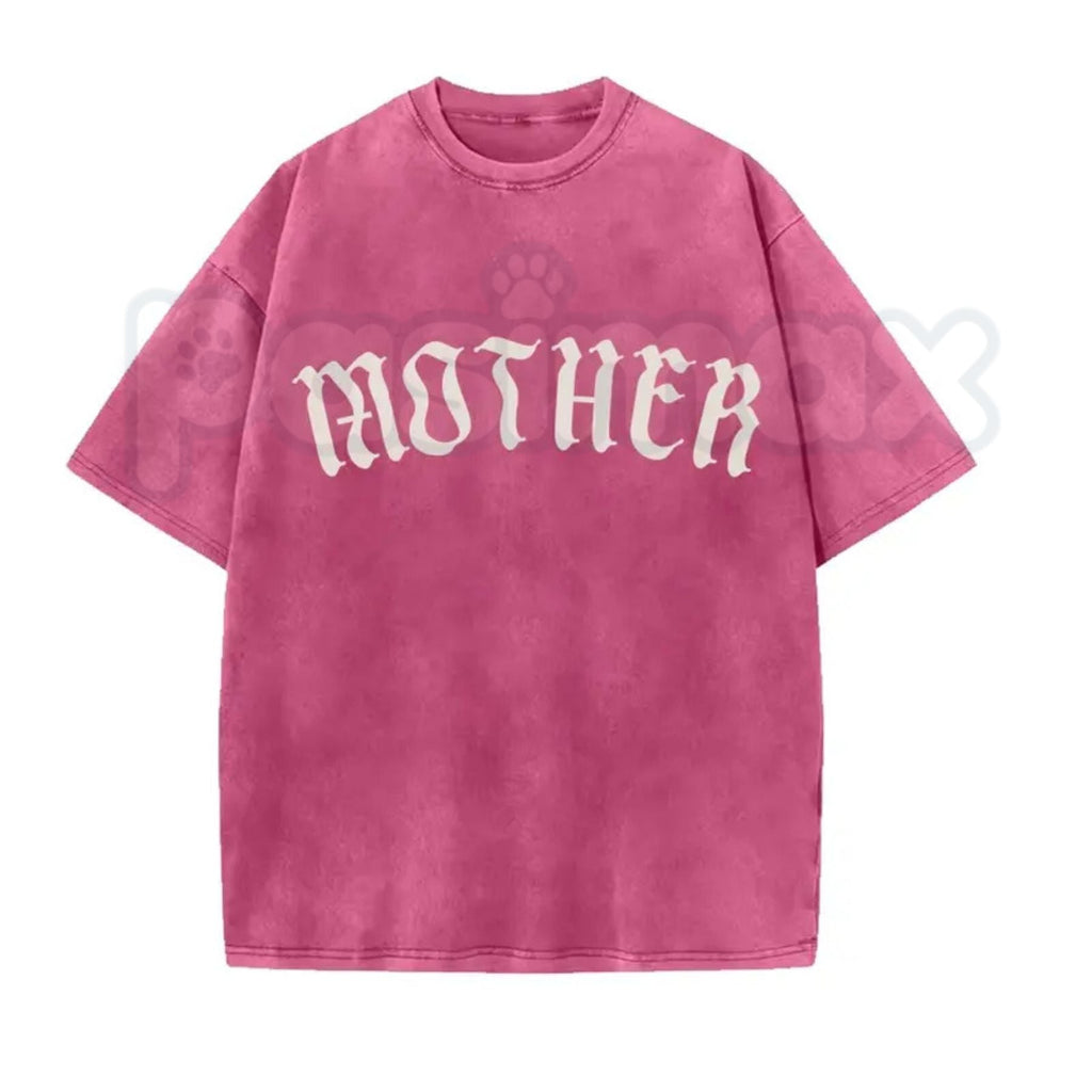 Pasimax The Matriarch: Mother Gothic Washed Tee – Dark Mystic Graphic Shirt, Vintage Distressed Heavy Cotton Top — side view