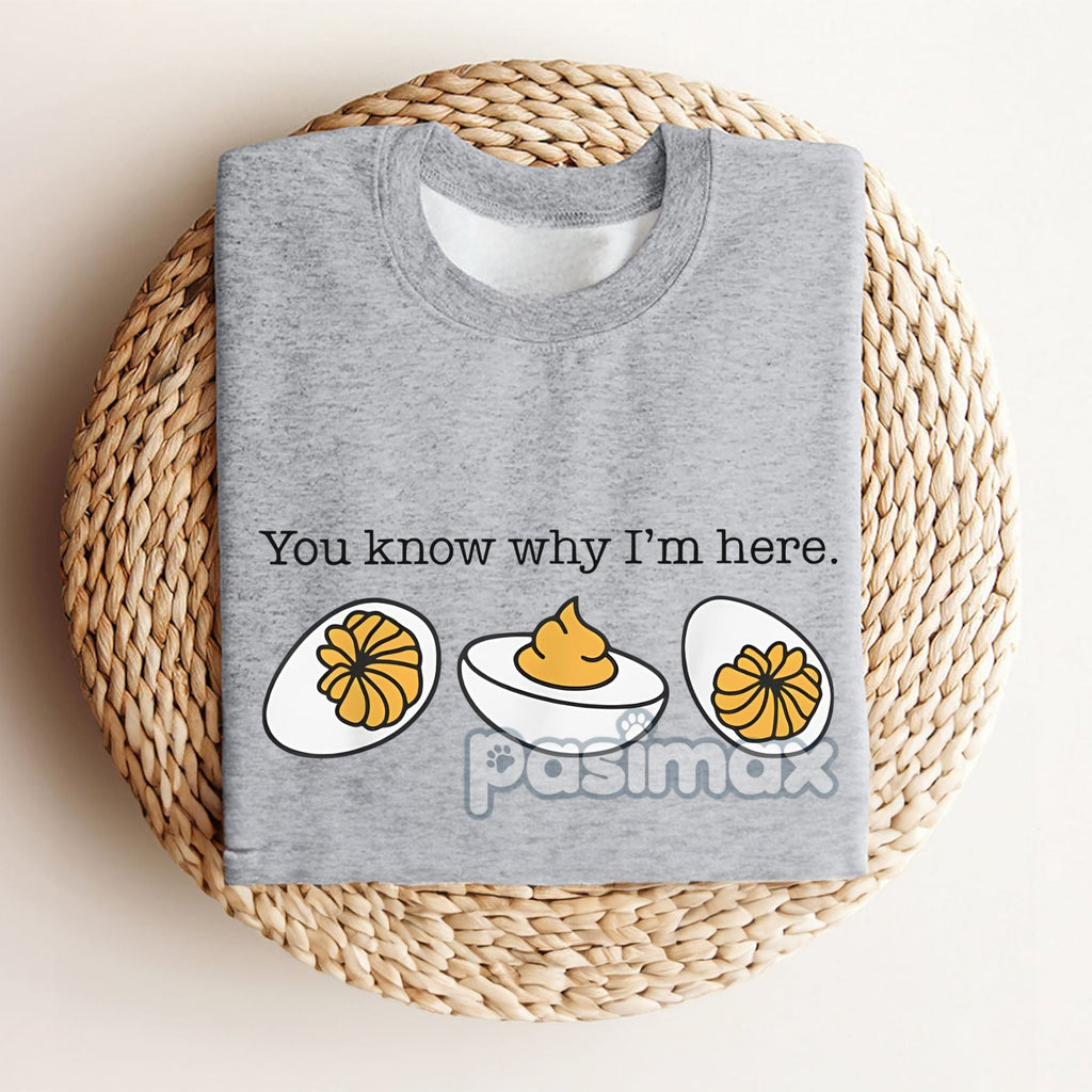 Pasimax Funny Deviled Egg Thanksgiving T-Shirt — back view