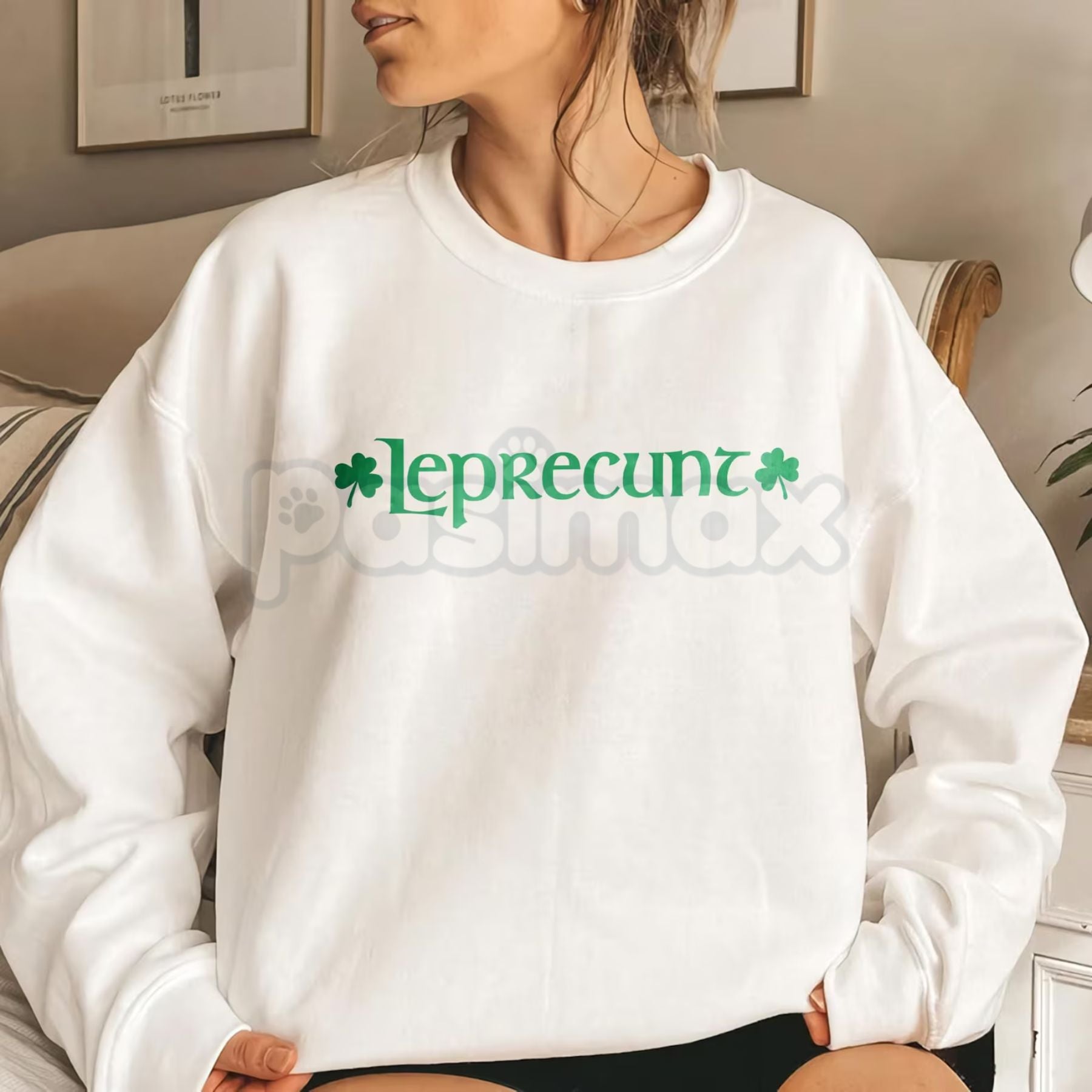 Pasimax Retro Leprecunt Women's Baby Tee – Vintage 70s St. Patrick's Day T-Shirt & Sarcastic Irish Crop Top — side view