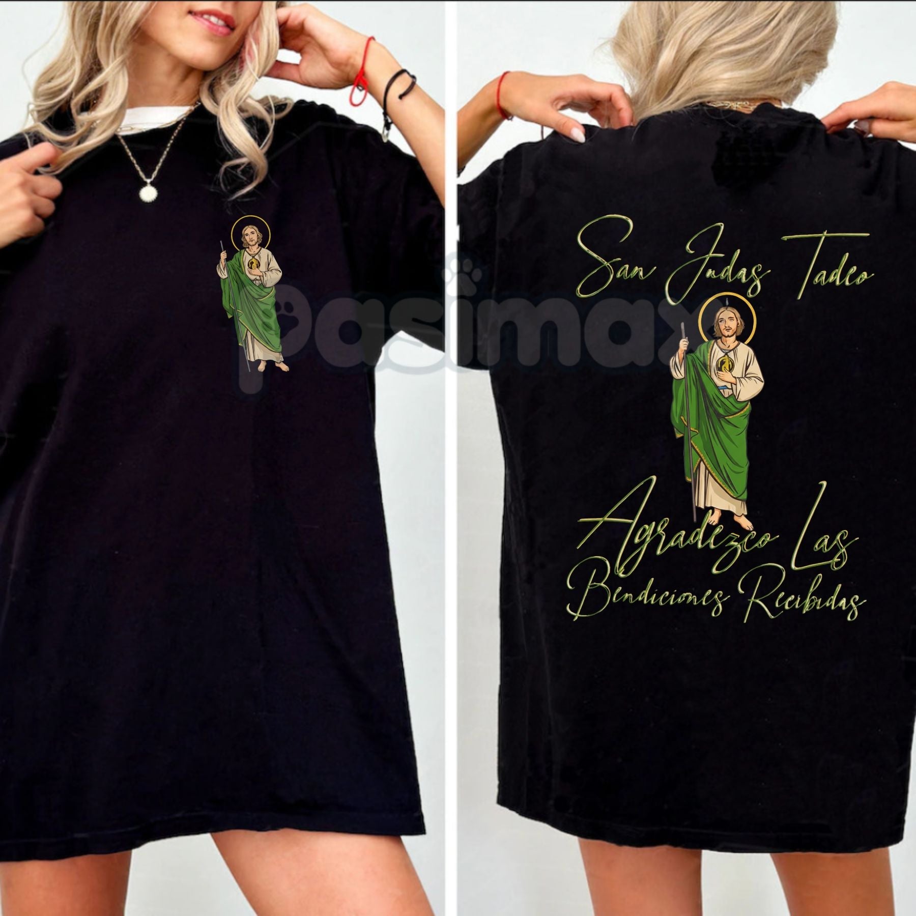 Pasimax San Judas Tadeo Latino Heritage T-Shirt — side view