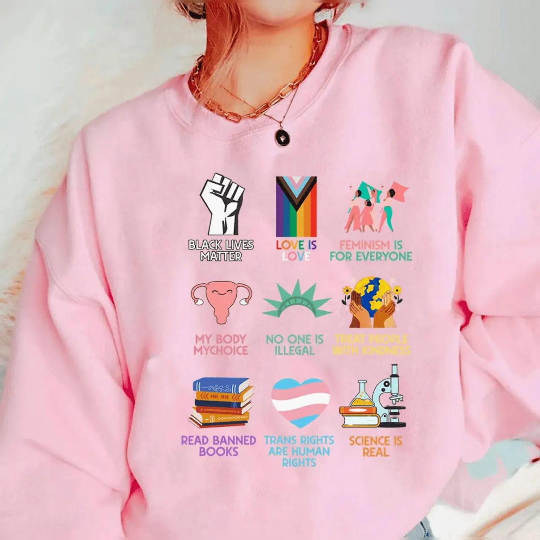 Pasimax Idaho Teacher "Everyone is Welcome Here" Sweatshirt — side view