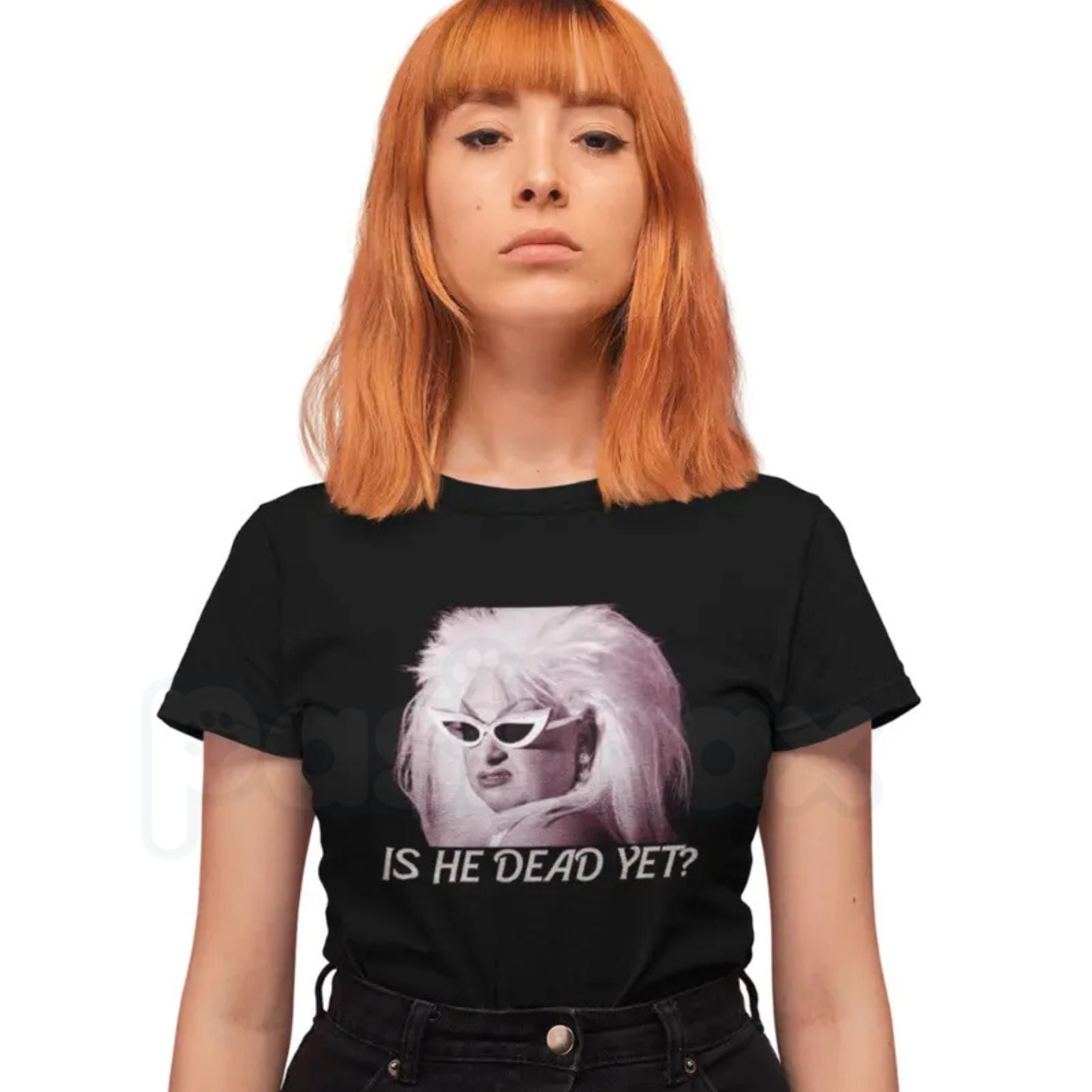 Women’s "Is He Dead Yet?" Funny T-Shirt – Sarcastic Dark Humor Graphic Tee, Premium 100% Cotton Casual Wit Top, Soft Lived-In Heavyweight Petty Statement Shirt, Made in USA