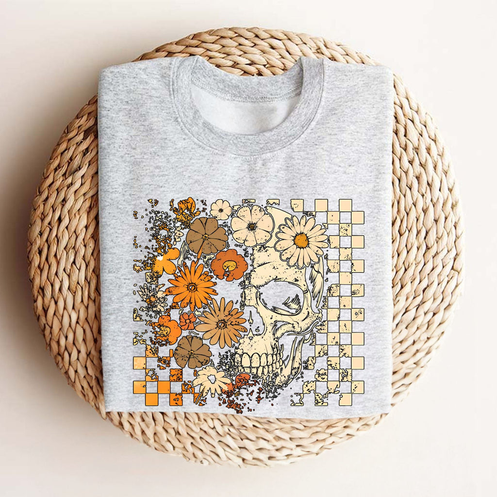 Pasimax Skull and Flowers T-Shirt — side view