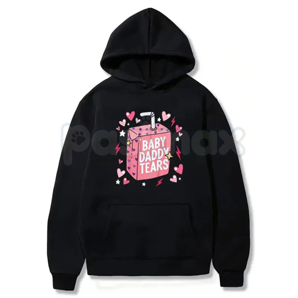 Pasimax Baby Daddy Tears Love Heart Shirt – Dad Is My Valentine Hoodie & Funny Sarcastic Sweatshirt — side view