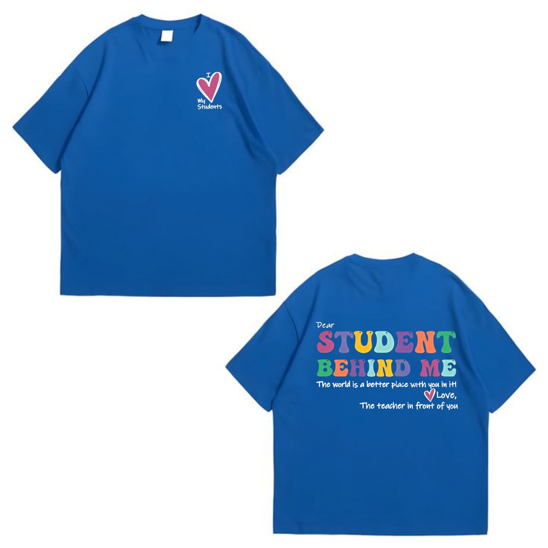 Pasimax Cute Heart & Letter T-Shirt for Women — side view