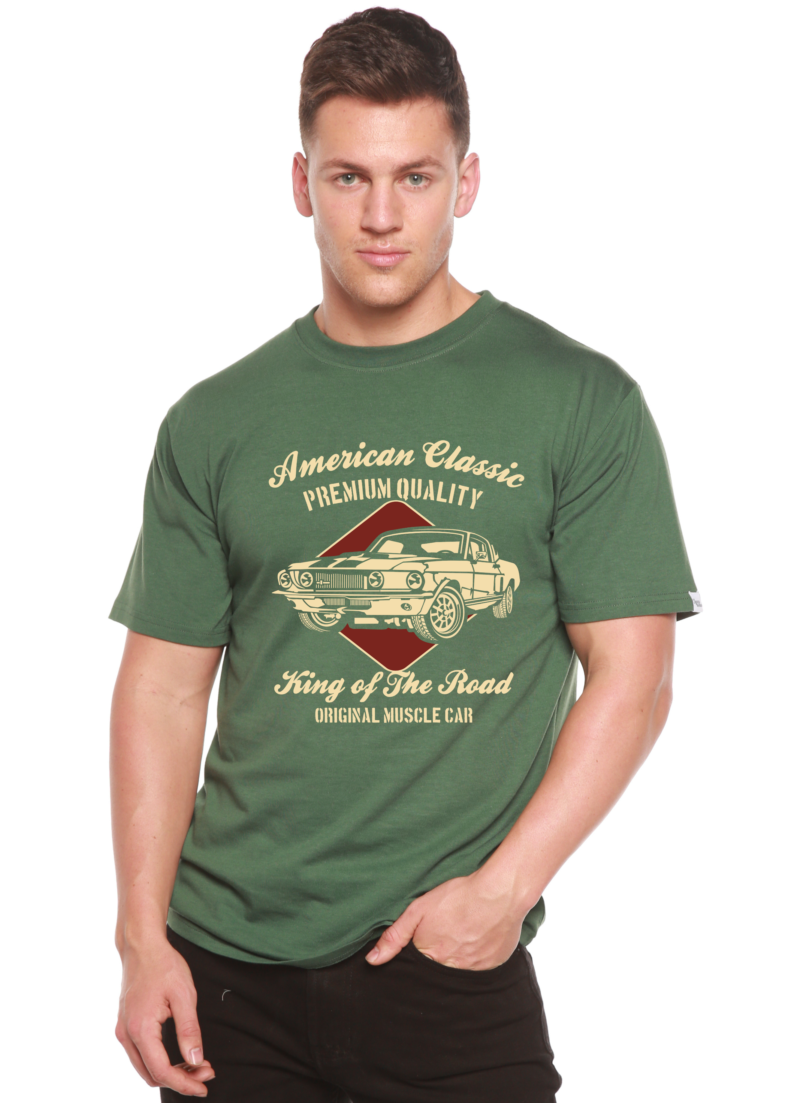 Spun Bamboo American Classic Men's Bamboo Viscose/Organic Cotton Short Sleeve Graphic T-Shirt — alternative angle