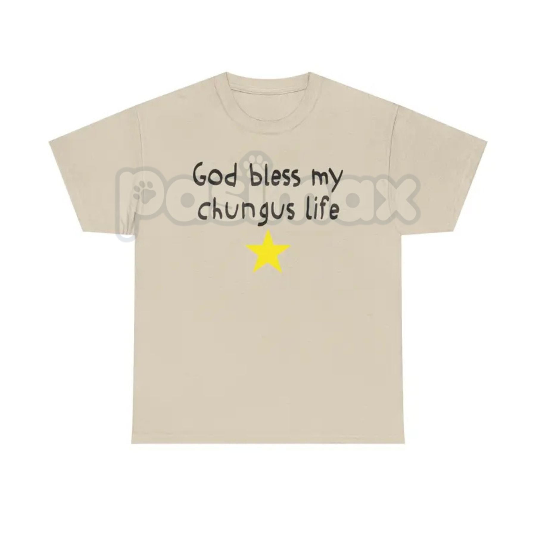 Pasimax "God Bless My Chungus Life" Funny T-Shirt - Ironic Big Chungus Meme Tee, Sarcastic Religious Parody Shirt, Wholesome 