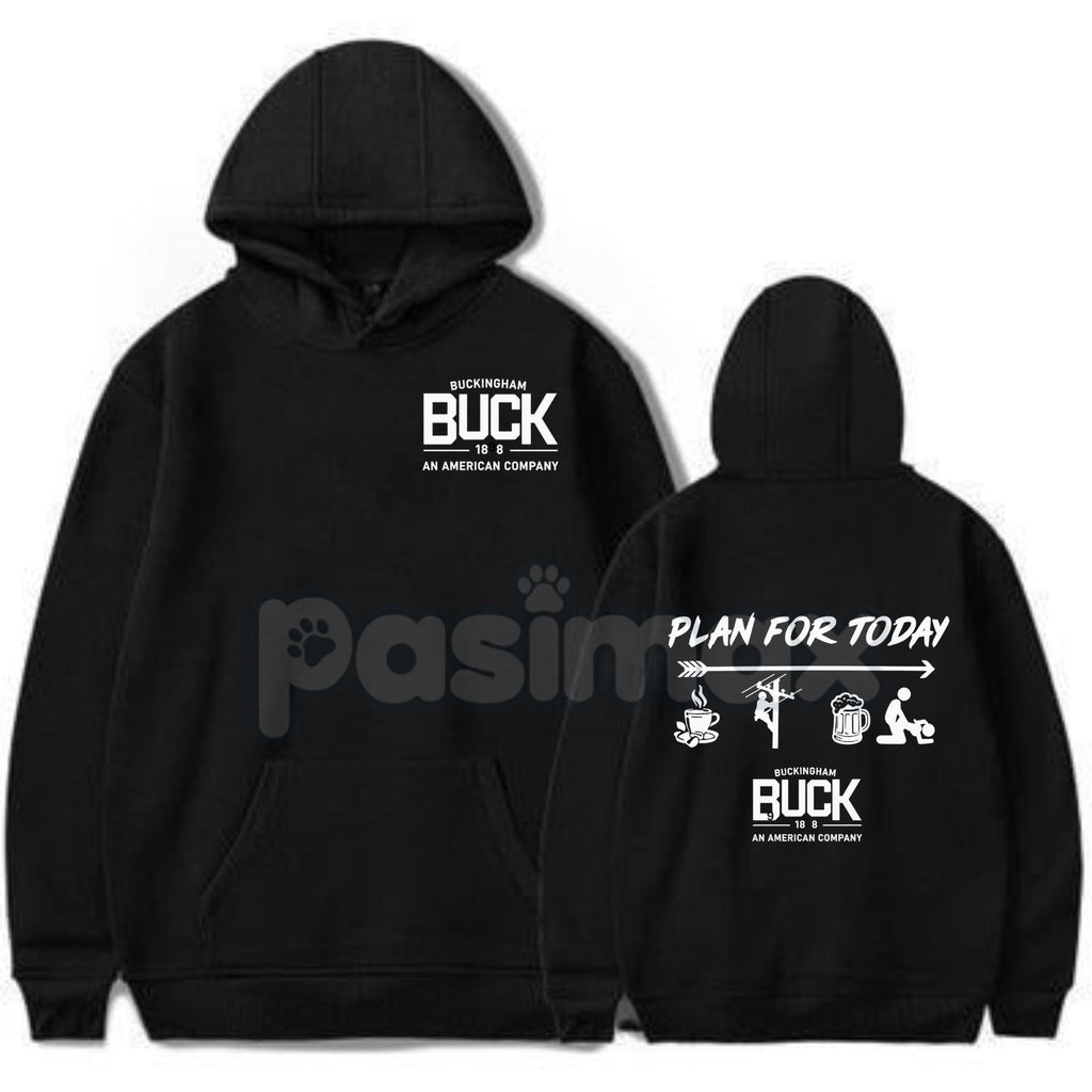 Pasimax Buckingham Logo "Plan For Today" Hoodie – Daily Agenda Slogan Pullover, Brand & Lifestyle Apparel, Unisex — detail cl