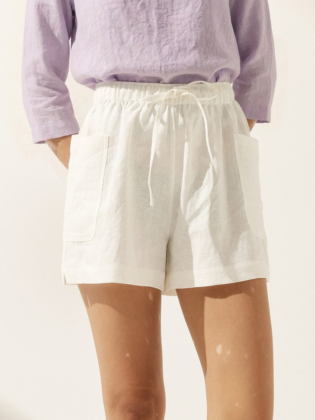 LINTICO LINTICO 100% Linen Utility Side Pocket Short WYNNIE — main product shot