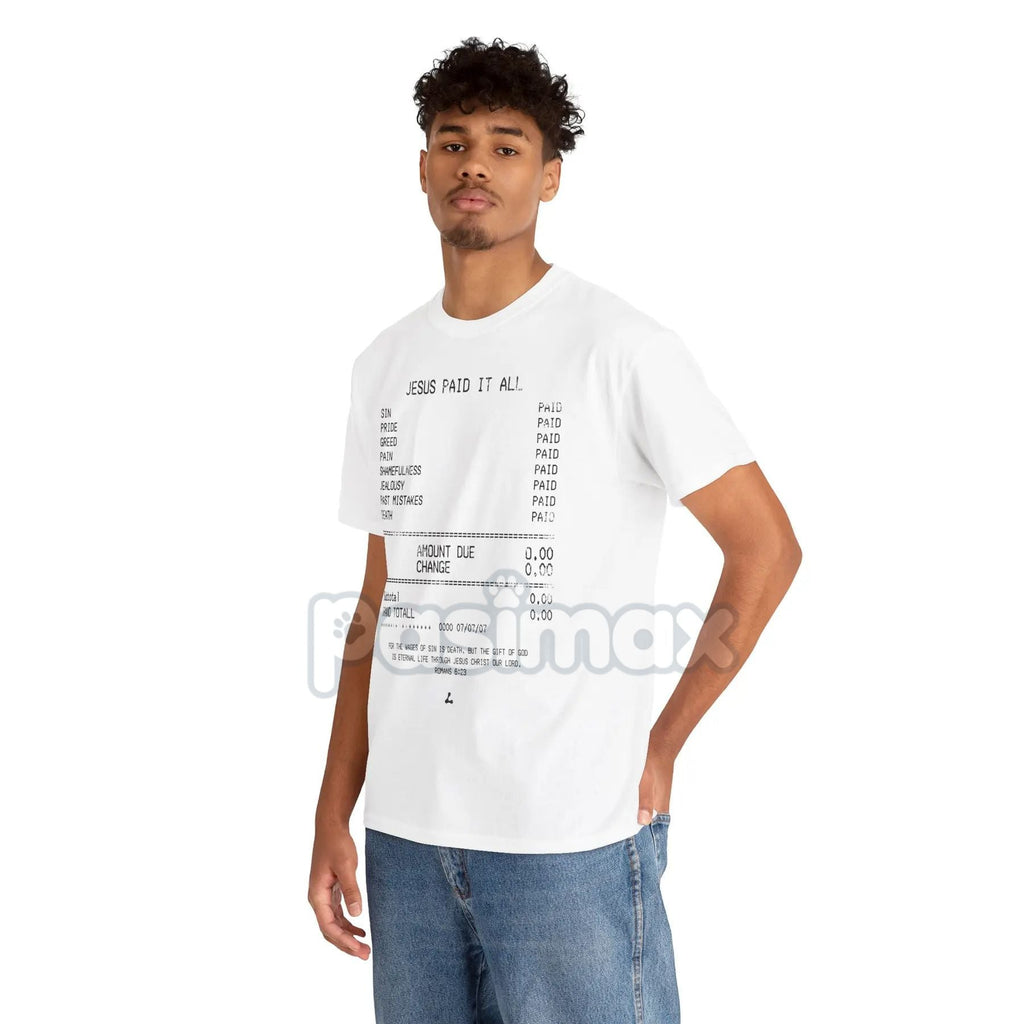 Pasimax "Jesus Paid It All" Classic Christian Tee — side view