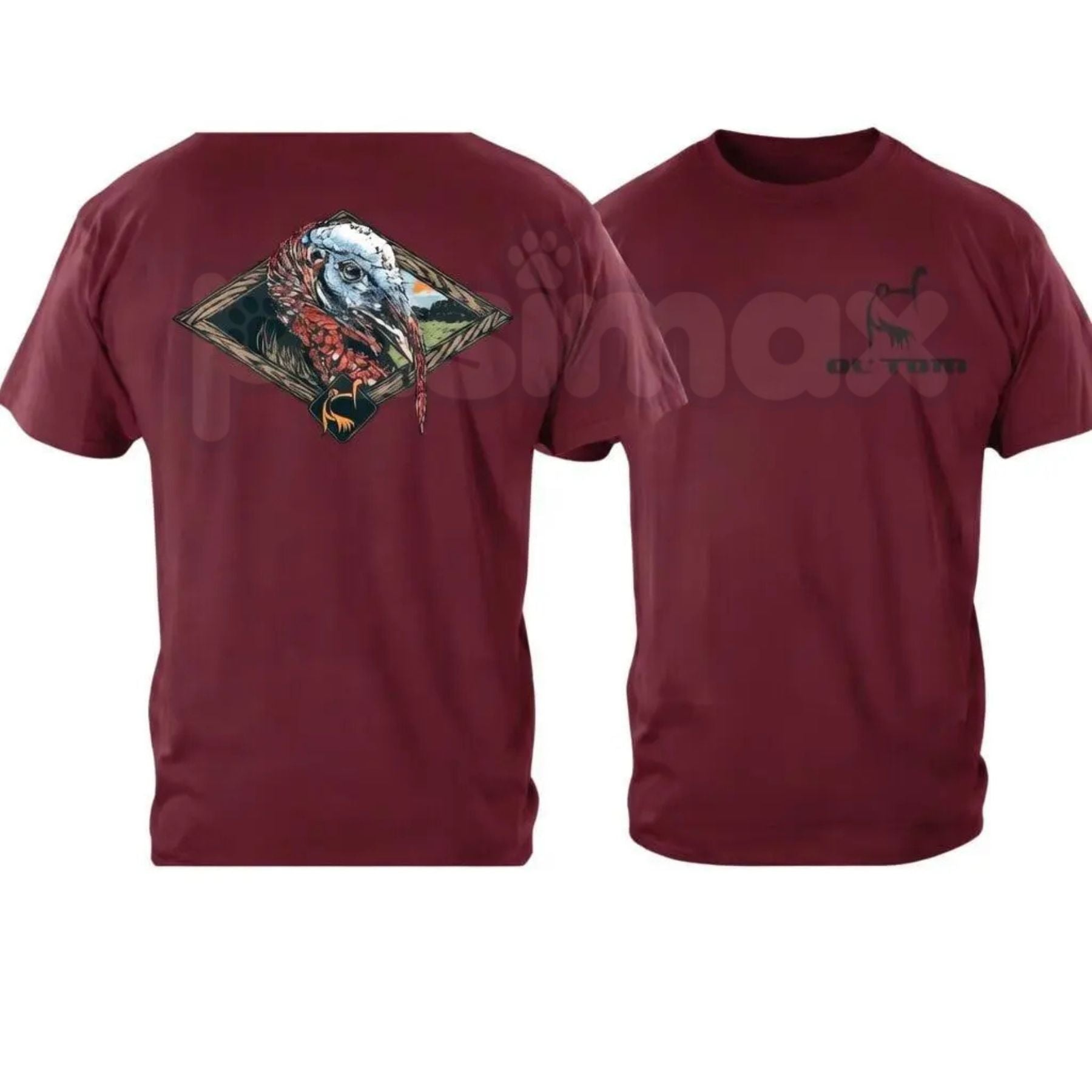 Ol’ Tom Wild Turkey Hunting T-Shirt – Vintage Wildlife Graphic Tee, Premium 100% Cotton Hunter Gift Idea, Soft Lived-In Heavyweight Outdoor Camo Style Top, Made in USA