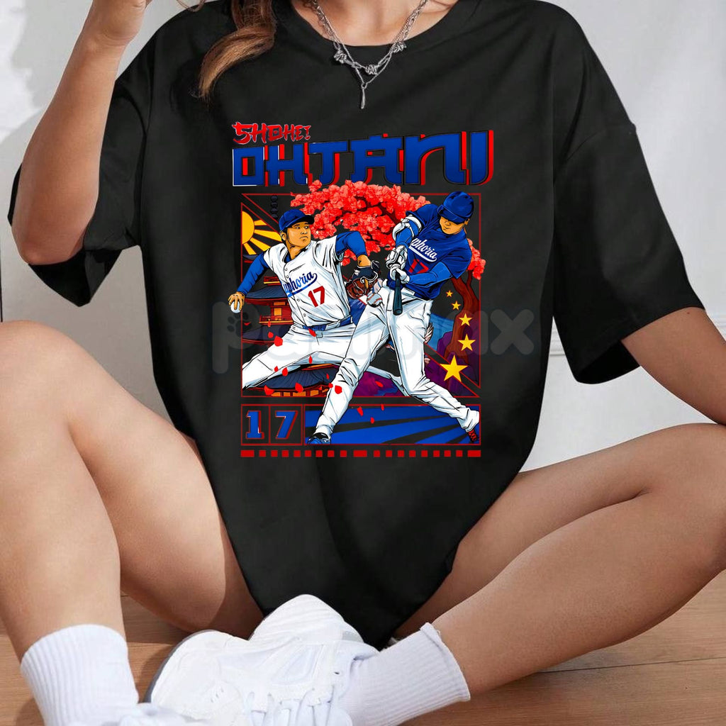 Pasimax Shohei Ohtani Graphic T-Shirt LA Baseball MVP Tee - Angels Dodgers Japan MLB Fan Apparel, Unisex Baseball Gift — side