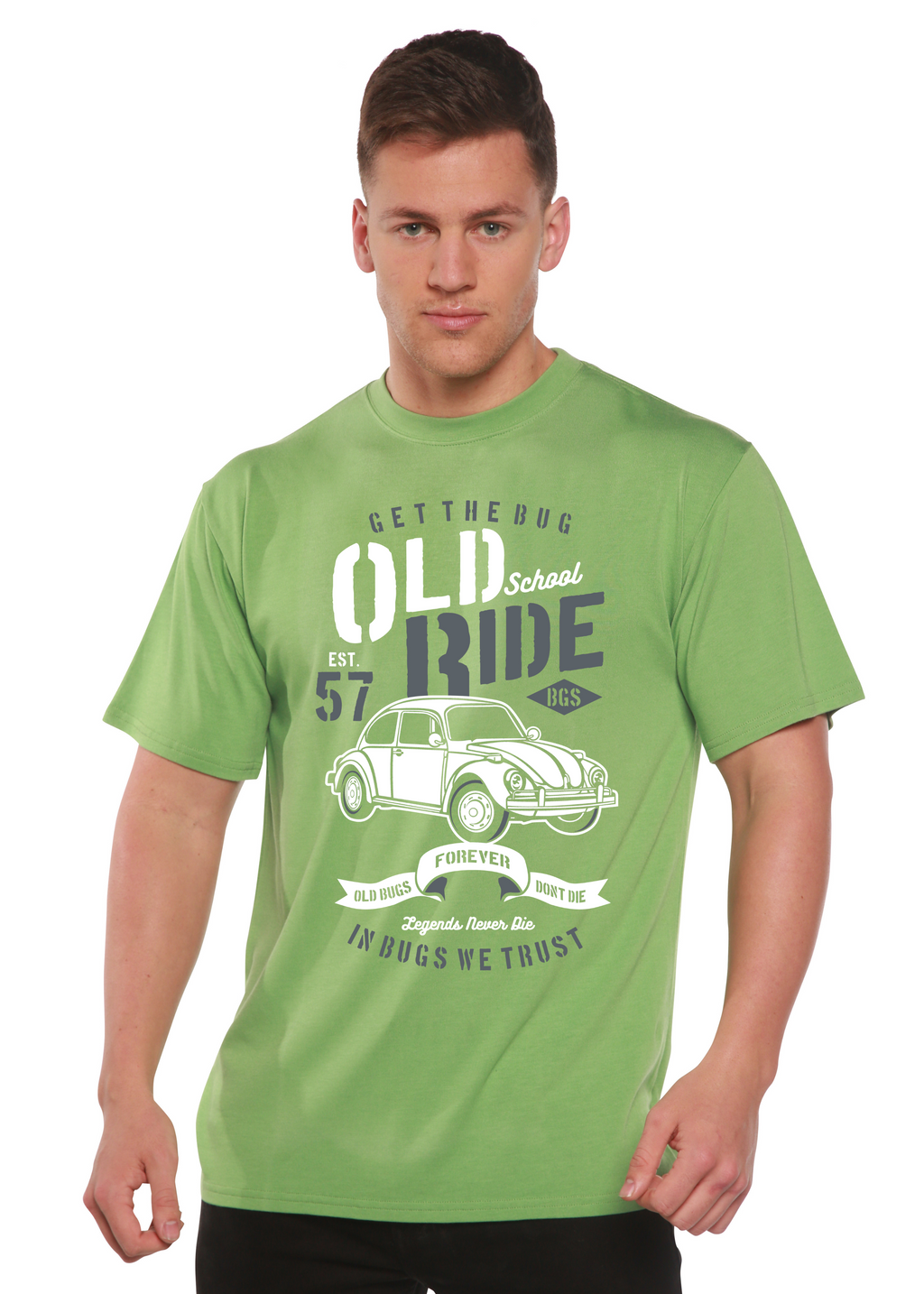 Spun Bamboo Old School Ride Spun Bamboo® Men's Bamboo Viscose/Organic Cotton Short Sleeve Graphic T-Shirt — side view