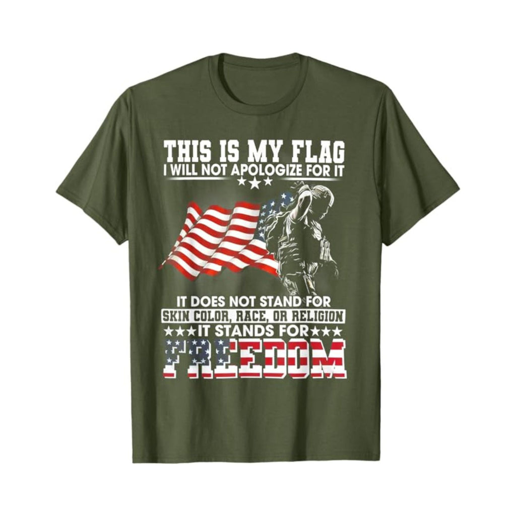 Pasimax Vintage American Flag & Soldier T-Shirt — side view