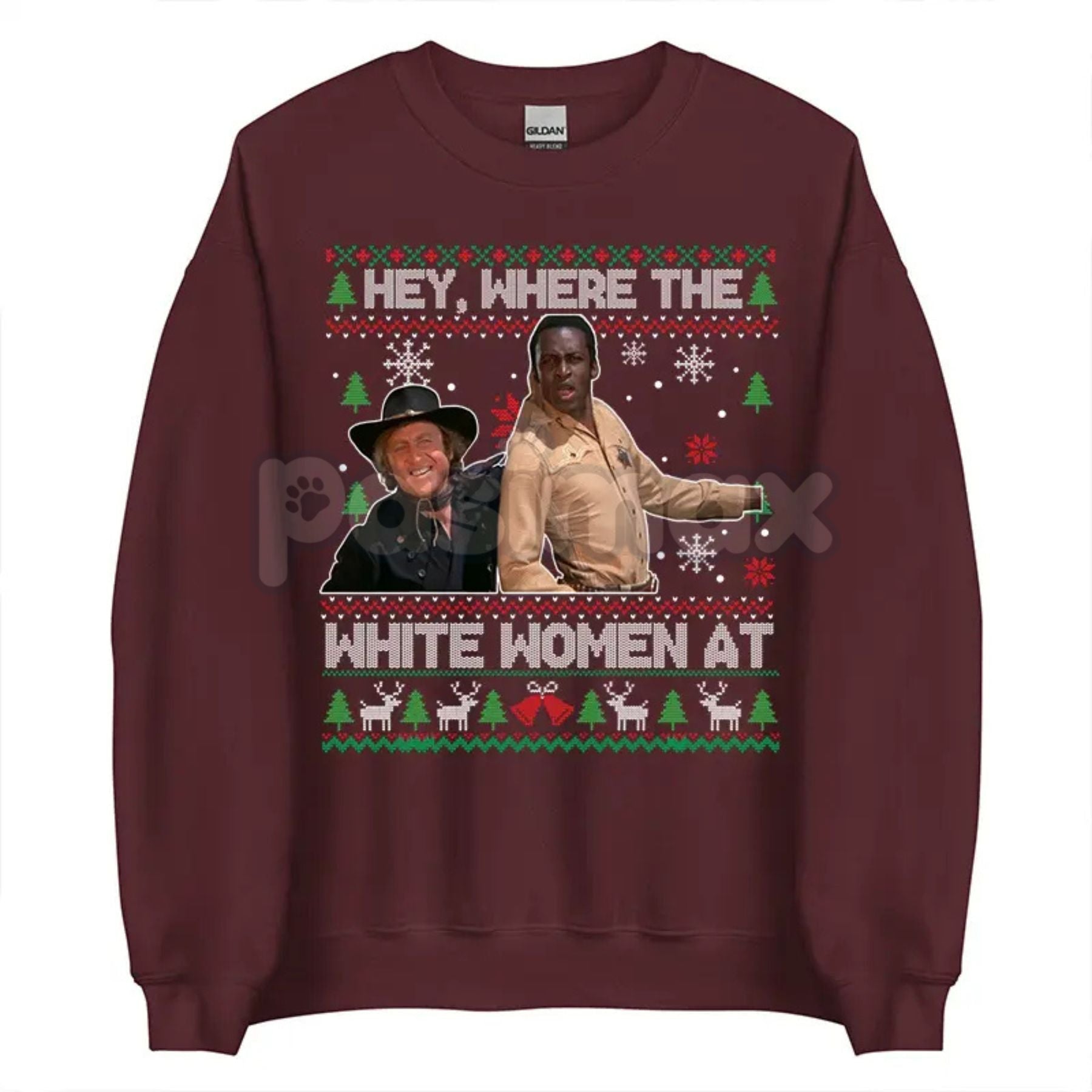 Pasimax "Excuse Me While I Whip This Out" Ugly Christmas Sweater | Blazing Saddles Movie Quote Jumper | Western Comedy Holida