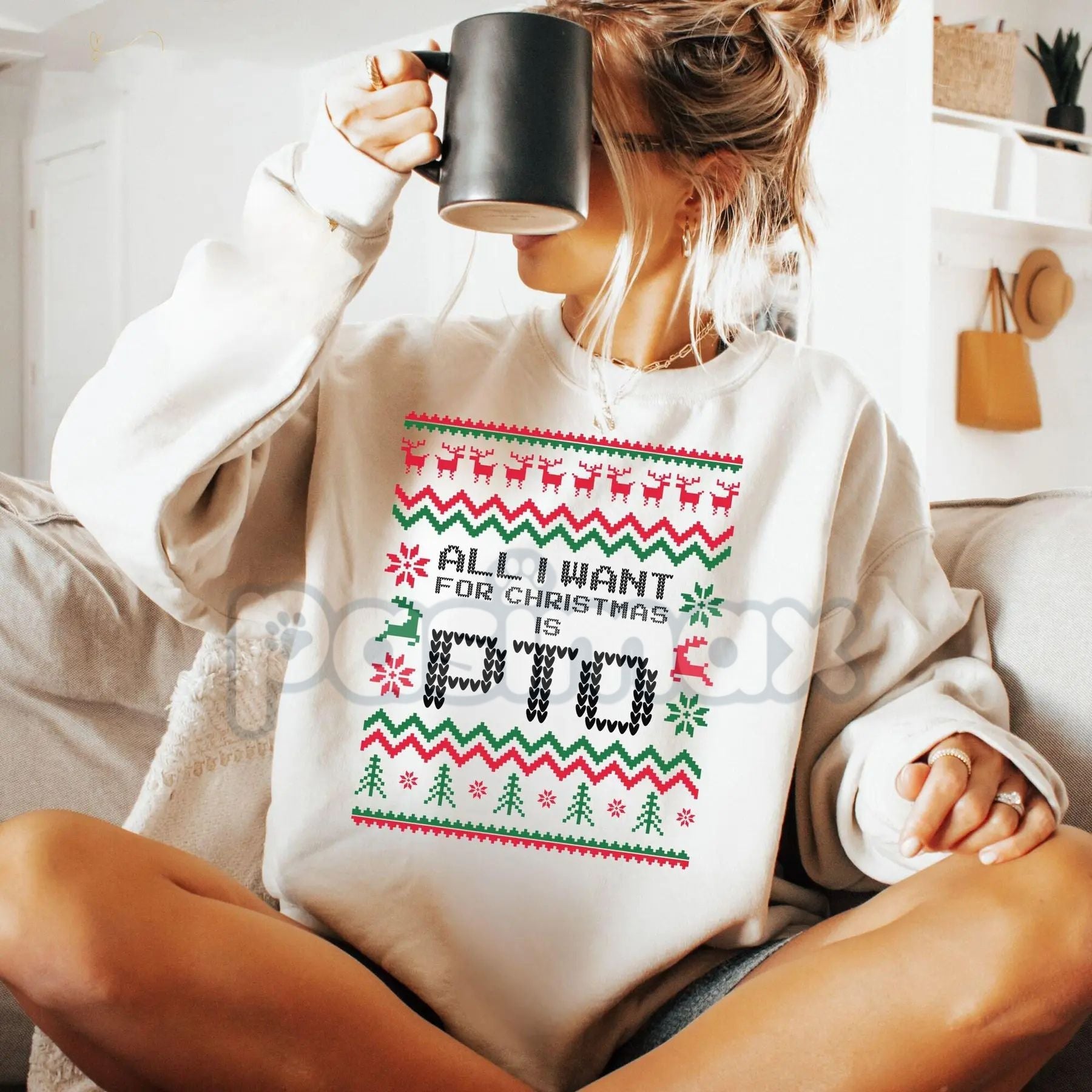 Pasimax Office Ugly Christmas Sweater | Funny Christmas PTO Shirt | All I Want Xmas PTOer Gift | Coworker Work Gift Exchange 