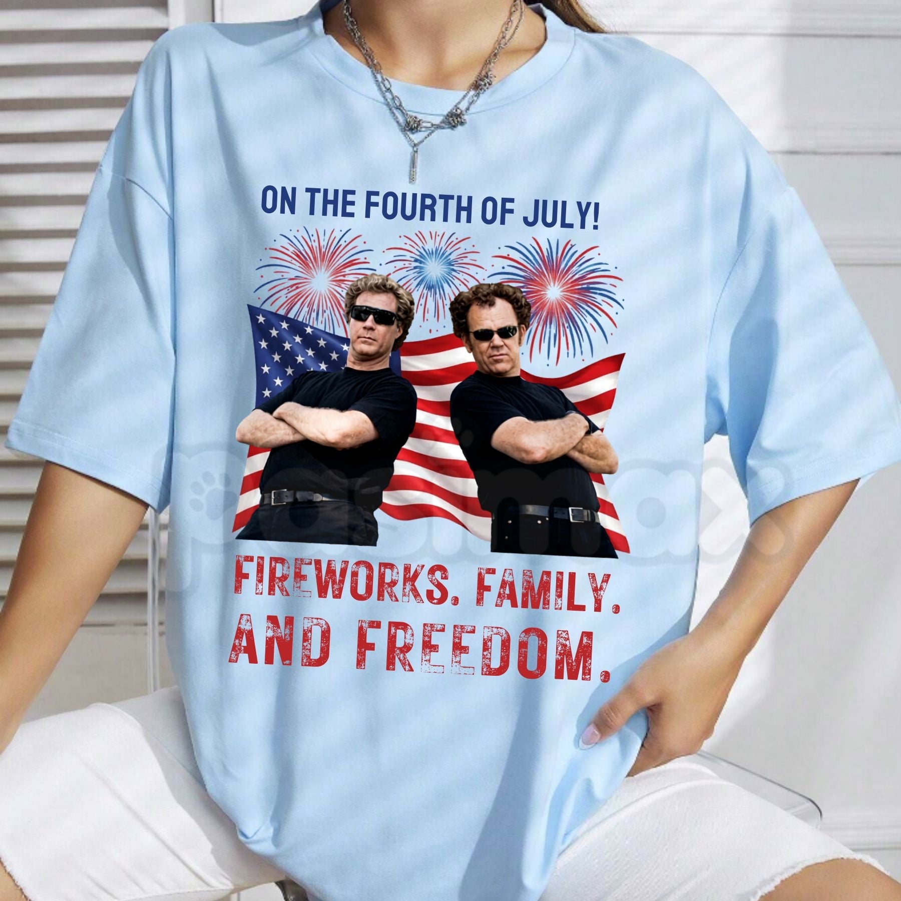 "Boats Hoes and Freedom" 4th of July T-Shirt – Funny Patriotic Nautical Graphic Tee, Premium 100% Cotton Independence Day Party Top, Soft Lived-In Heavyweight Summer Lake Life Shirt, Made in USA