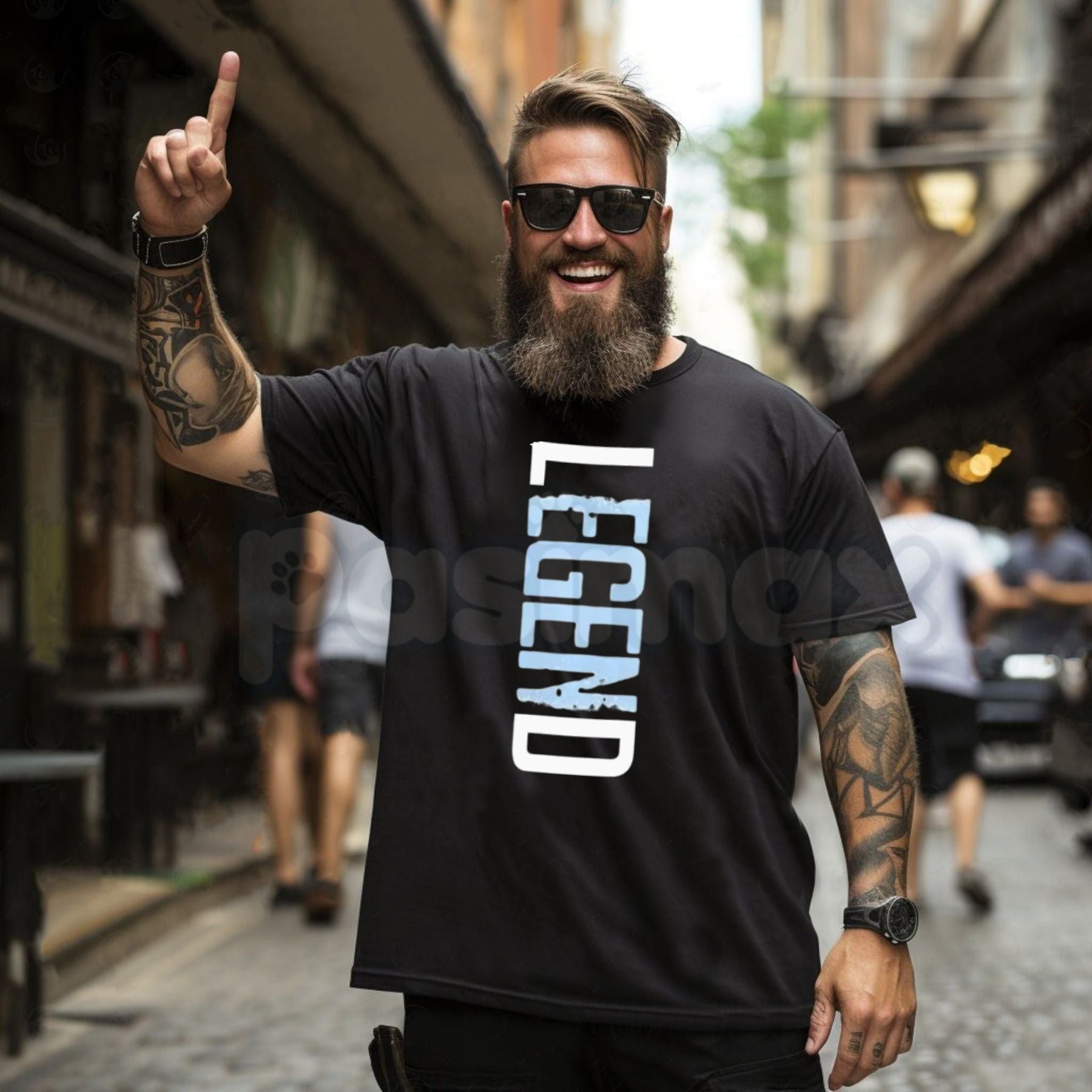 "LEGEND" Vertical Graphic T-Shirt – Modern Minimalist Streetwear Tee, Premium 100% Cotton Sleek Typographic Top, Soft Lived-In Heavyweight Urban Statement Shirt, Made in USA