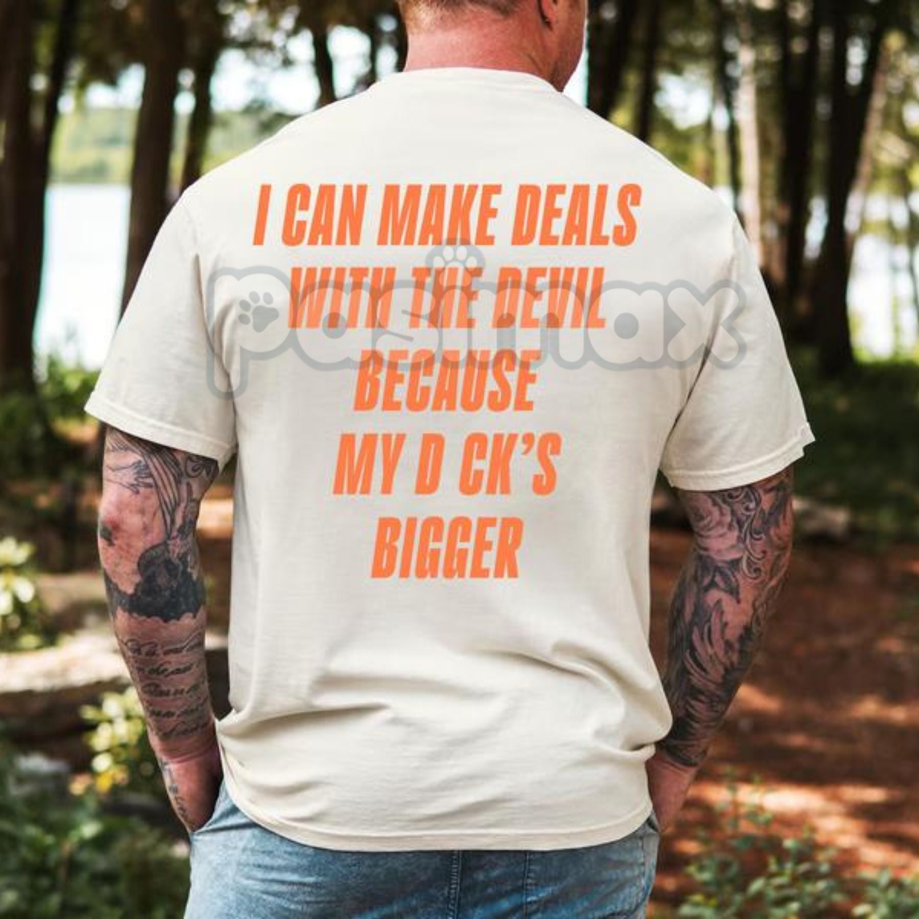 Pasimax "Father Figure, I Can Make Deals With Because My D Bigger" Funny T-Shirt - Explicit Humor Tee, Sarcastic Adult Quote 